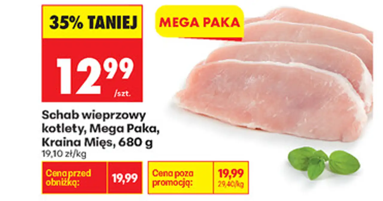 Schab wieprzowy kotlety Mega Paka Kraina Mięs, 680 g