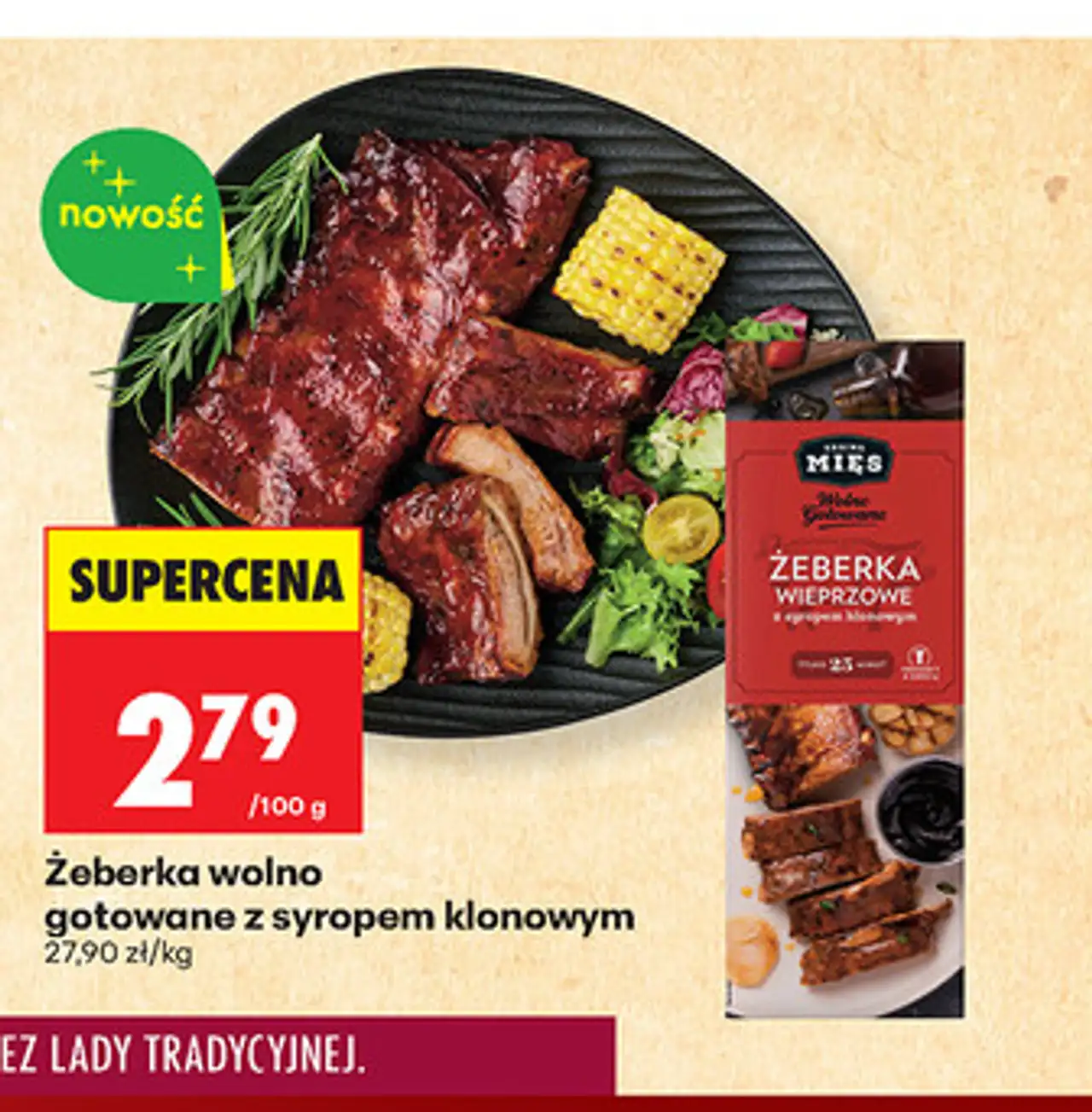 Żeberka wolno gotowane z syropem klonowym Kraina Mięs
