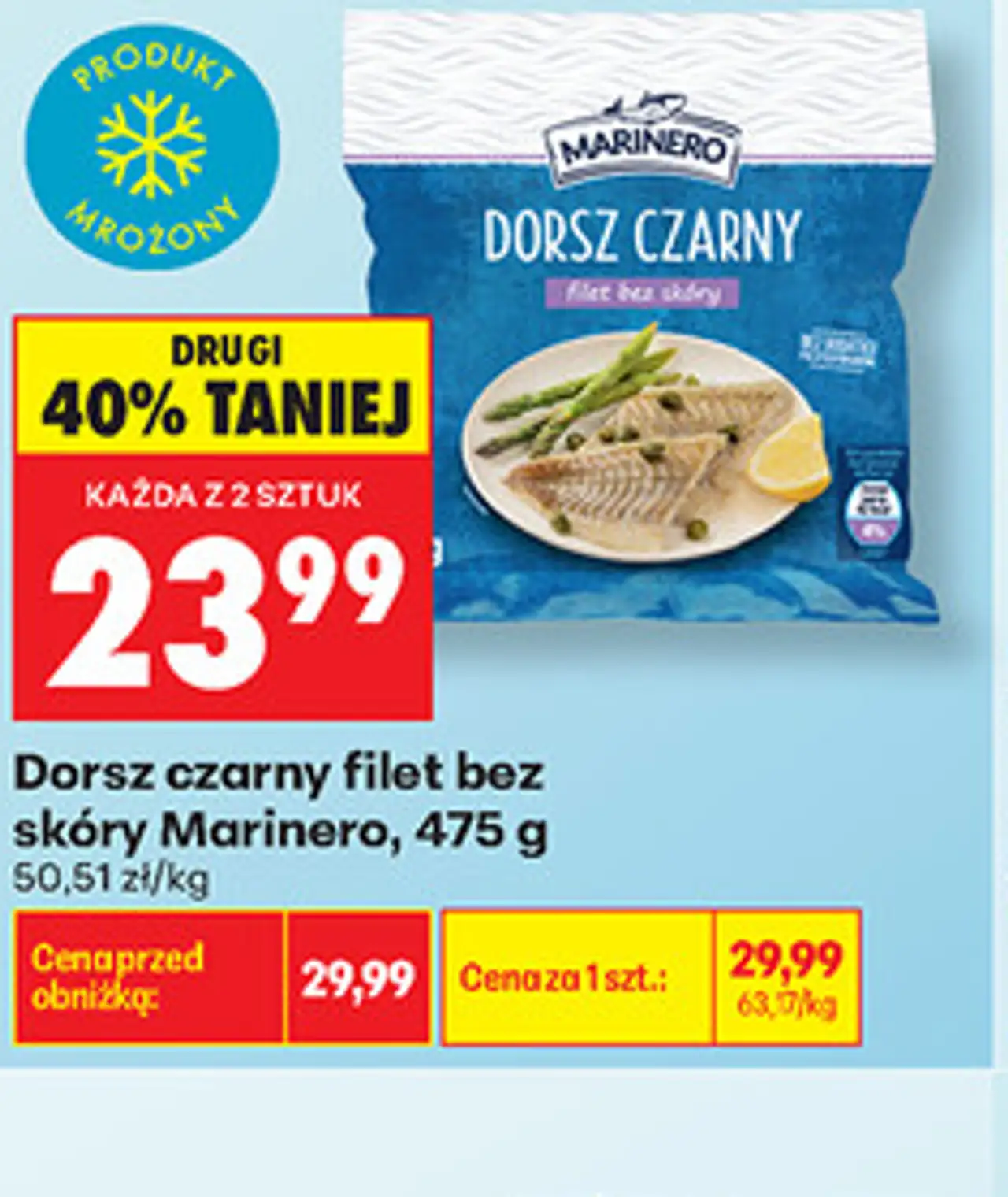 Dorsz czarny filet bez skóry Marinero, 475 g