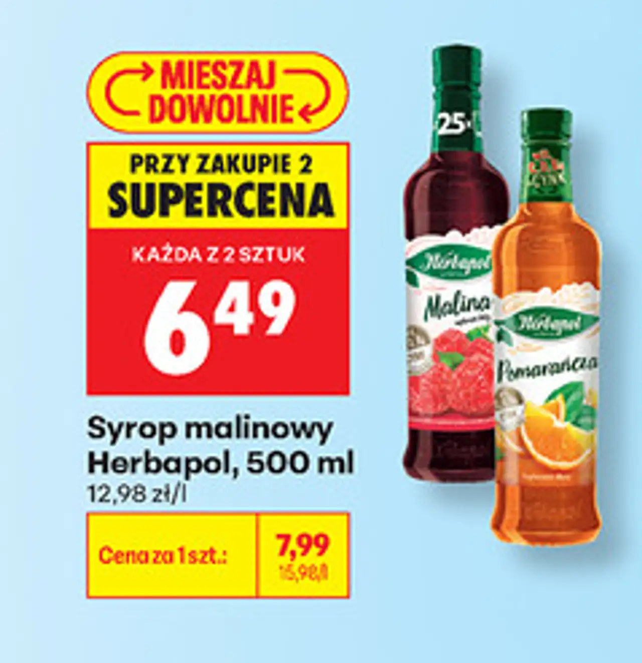 Syrop malinowy Herbapol, 500 ml