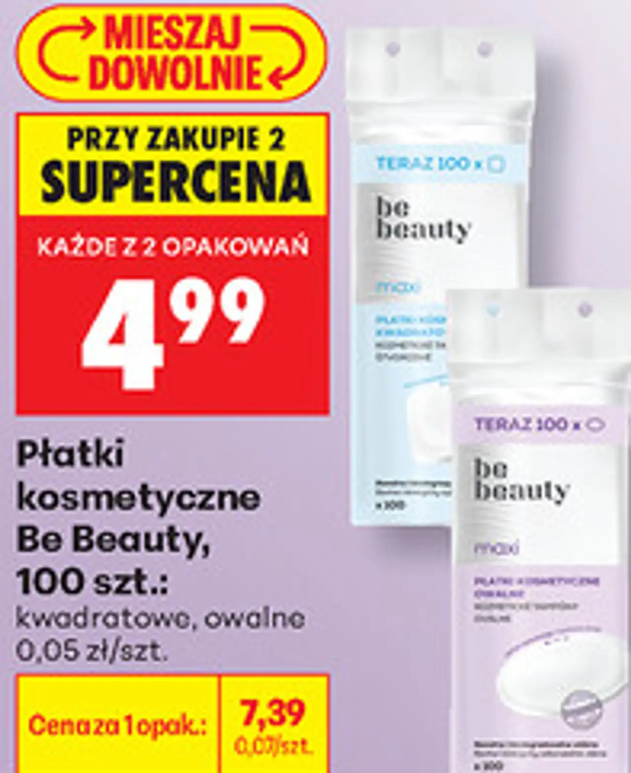 Płatki kosmetyczne Be Beauty, 100 szt.