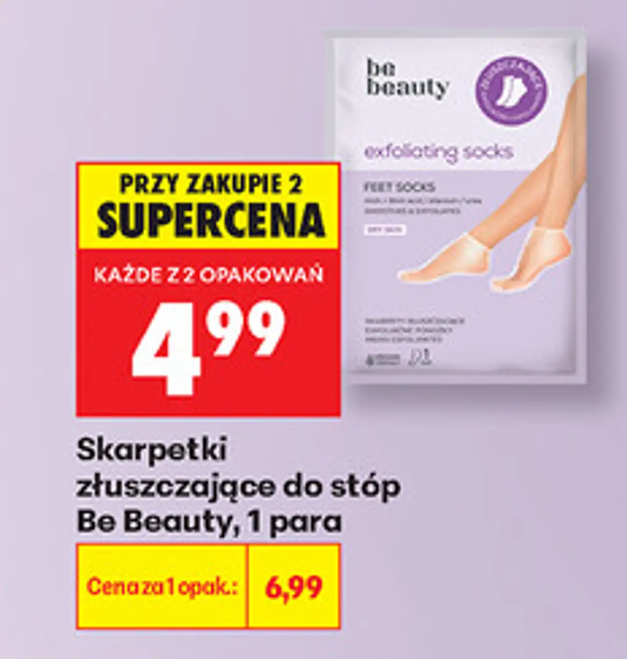 Skarpetki złuszczające do stóp Be Beauty, 1 para