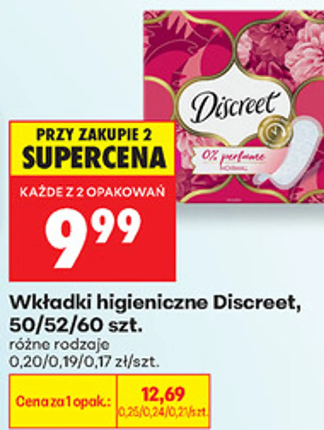 Wkładki higieniczne Discreet, 50/52/60 szt.