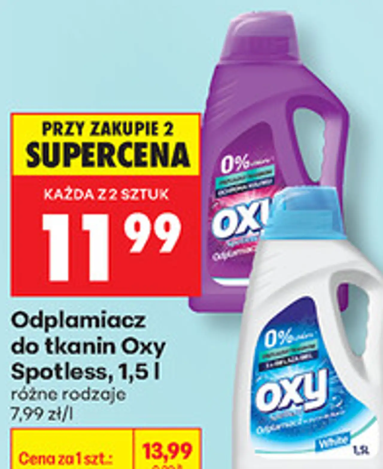 Odplamiacz do tkanin Oxy Spotless, 1,5 l