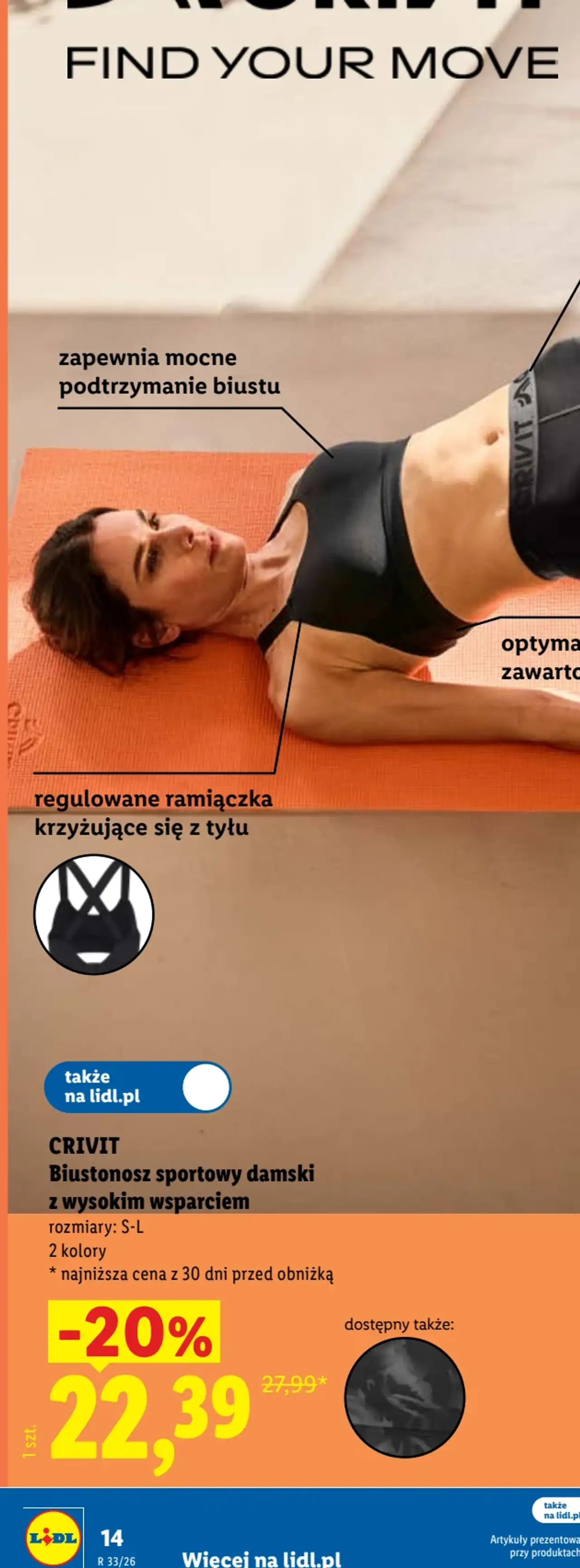 CRIVIT Biustonosz sportowy damski z wysokim wsparciem