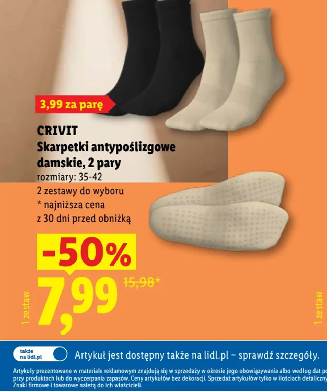 CRIVIT Skarpetki antypoślizgowe damskie, 2 pary