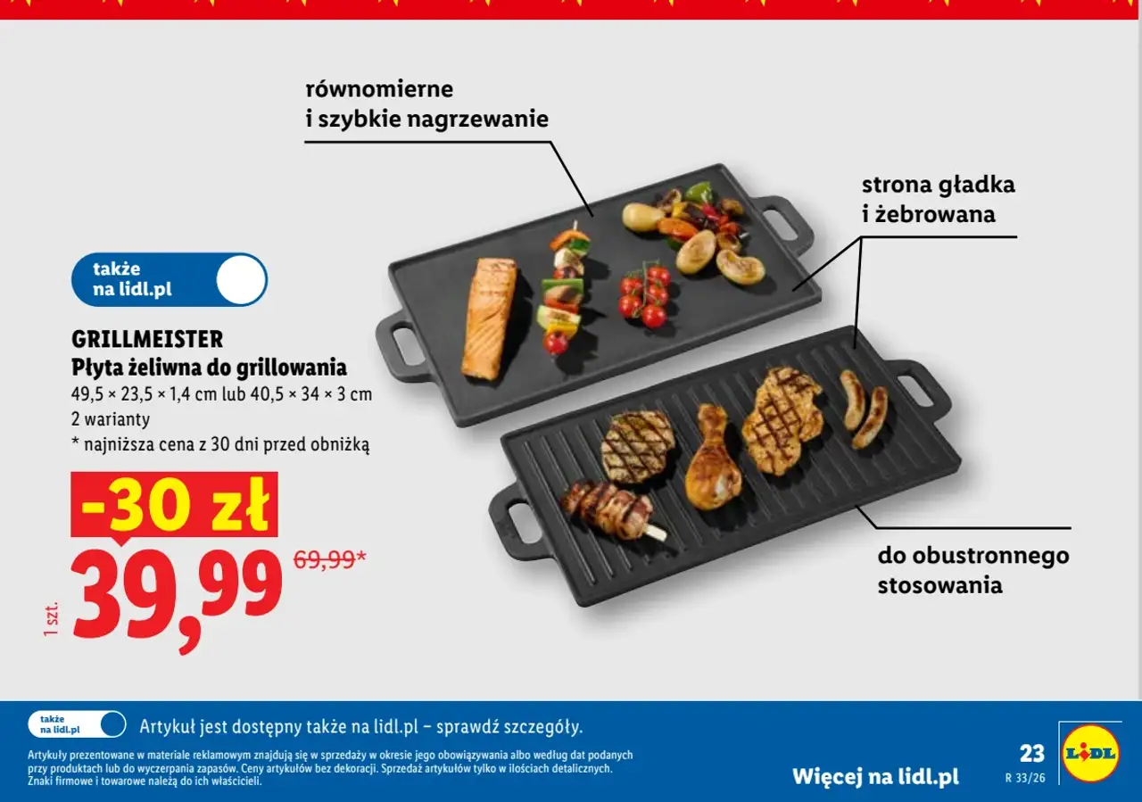 GRILLMEISTER Płyta żeliwna do grillowania