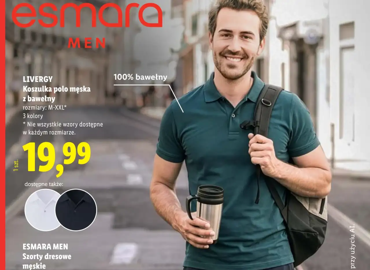 LIVERGY Koszulka polo męska z bawełny