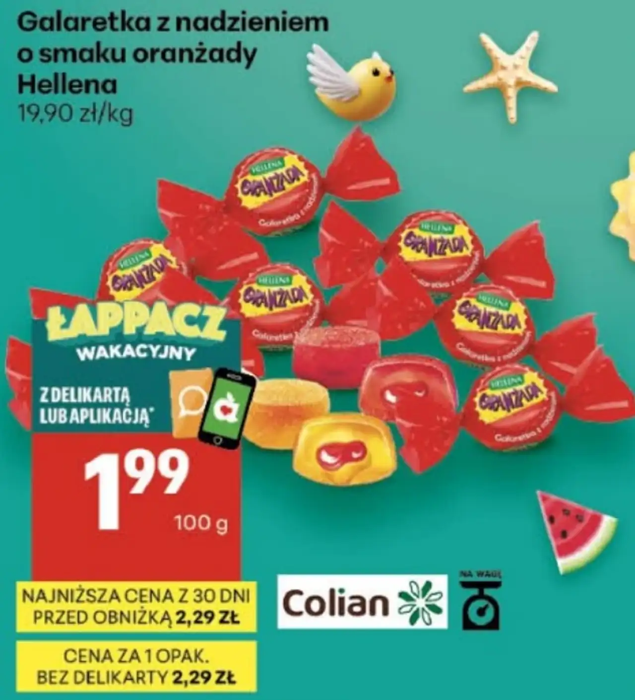 Galaretka z nadzieniem o smaku oranżady Hellena