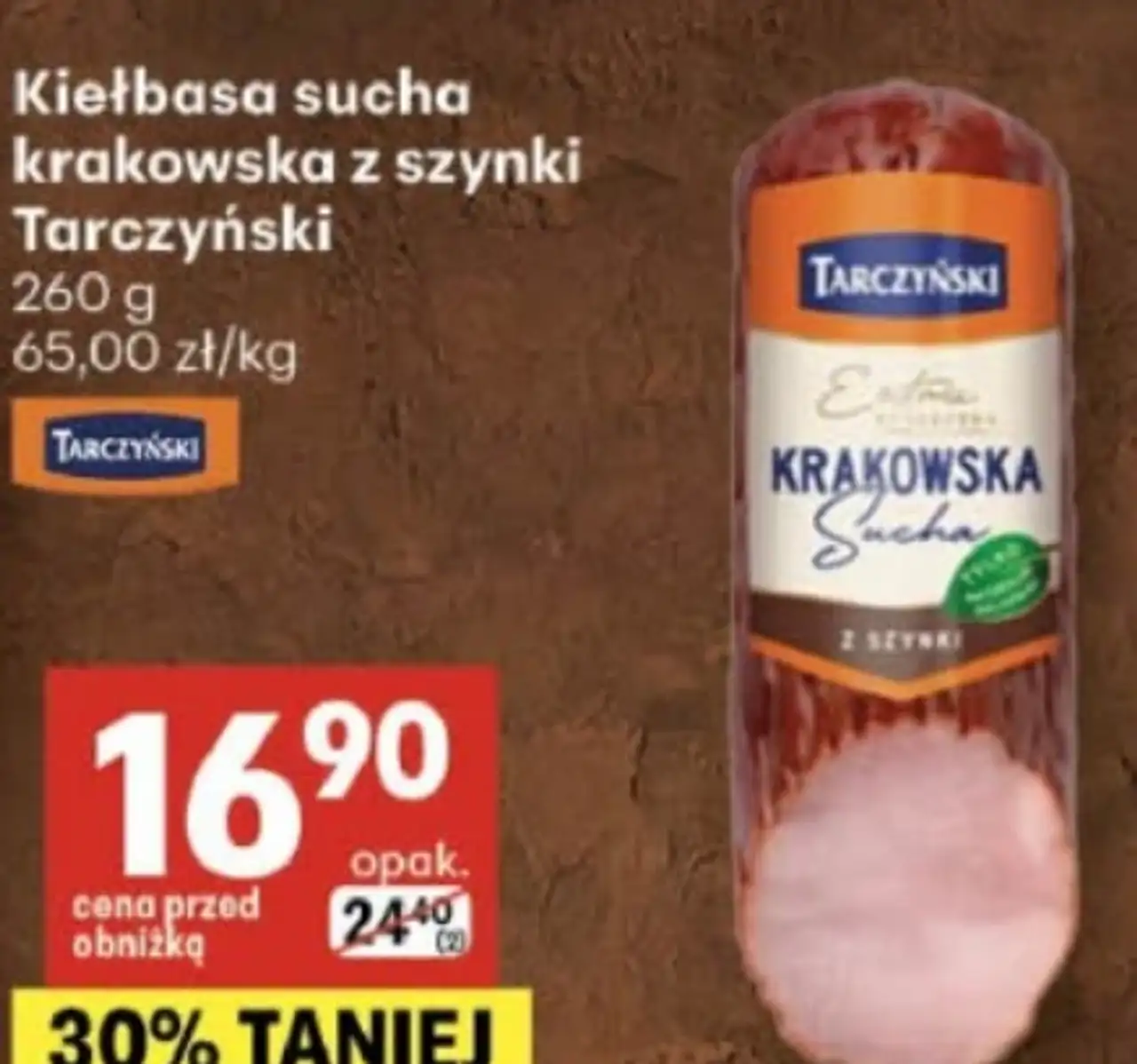 Kiełbasa sucha krakowska z szynki Tarczyński