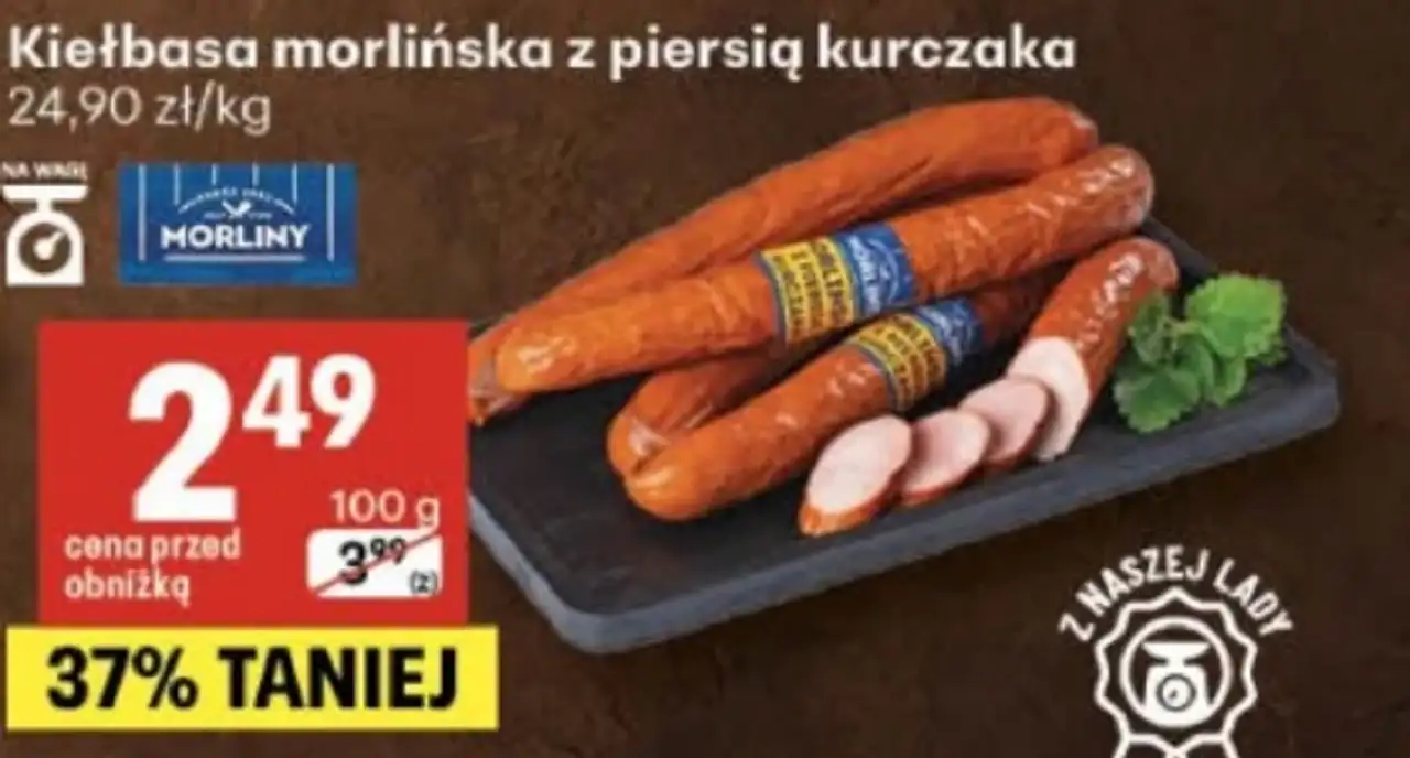 Kiełbasa morlińska z piersią kurczaka Morliny
