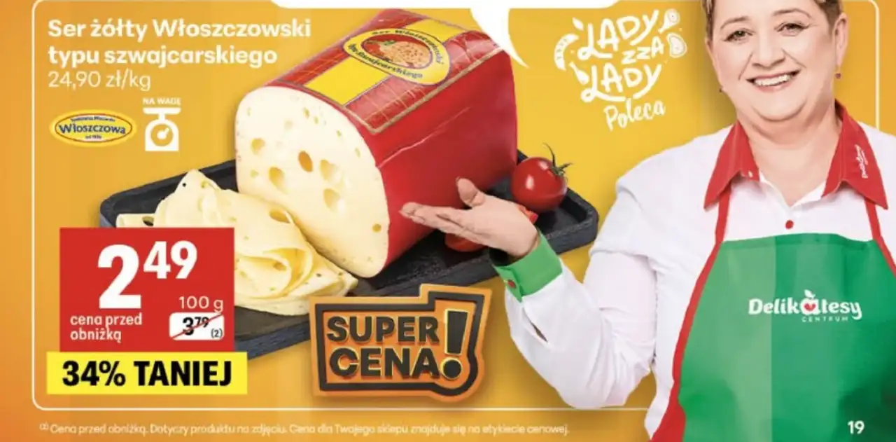 Ser żółty Włoszczowski typu szwajcarskiego