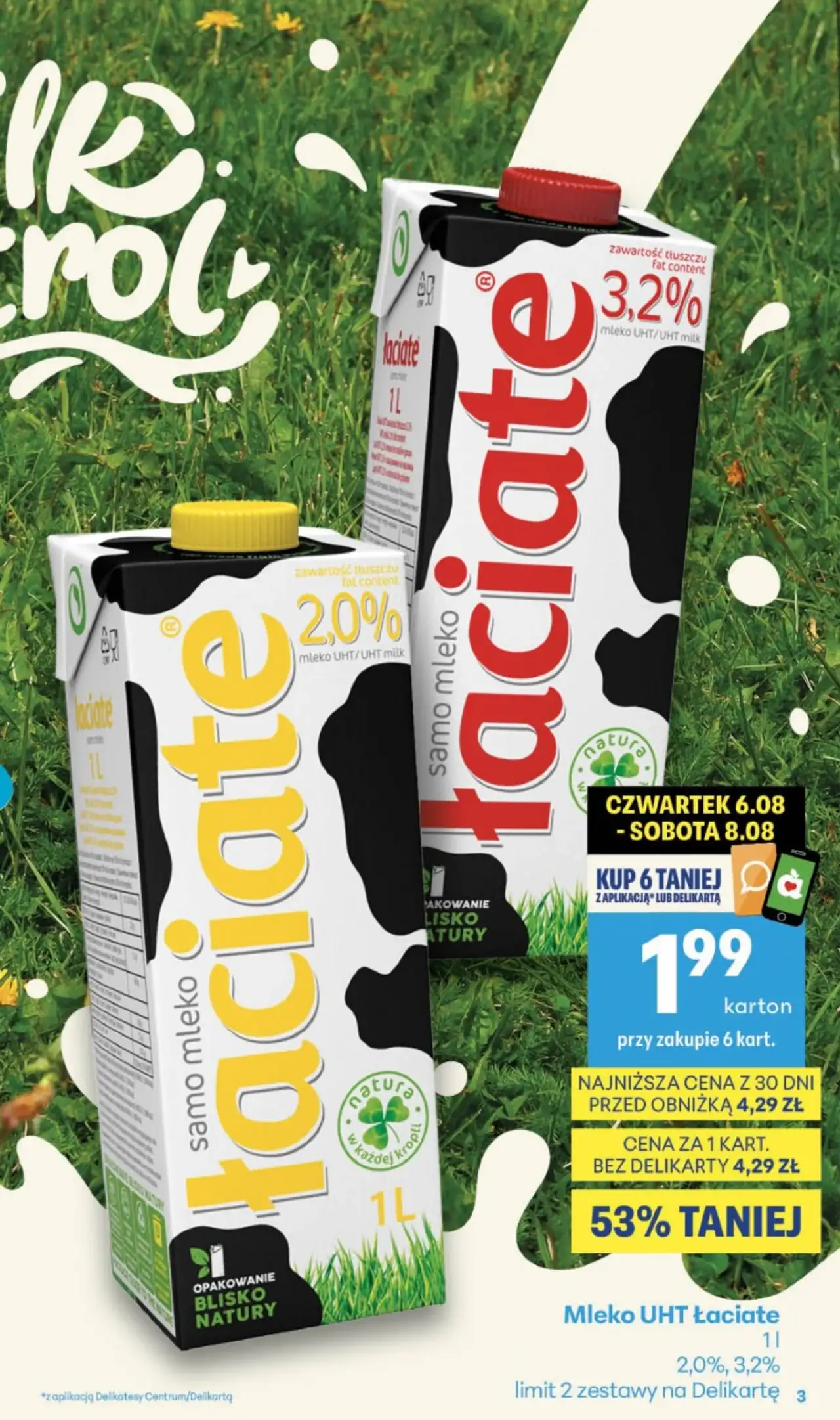Mleko UHT Łaciate 2,0%, 3,2%