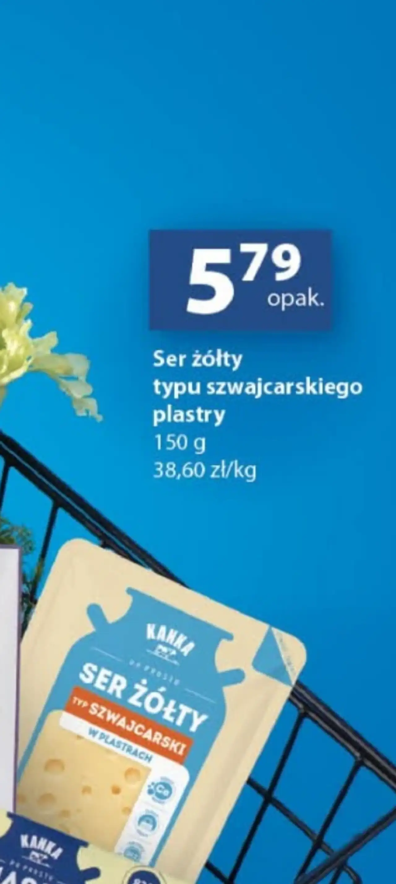 Ser żółty typu szwajcarskiego w plastrach Kanka
