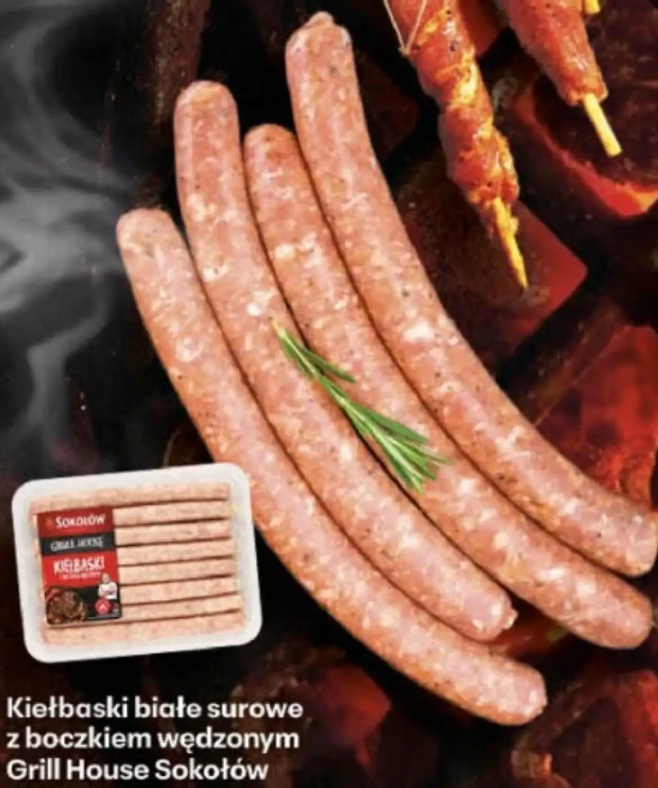 Kiełbaski białe surowe z boczkiem wędzonym Grill House Sokołów
