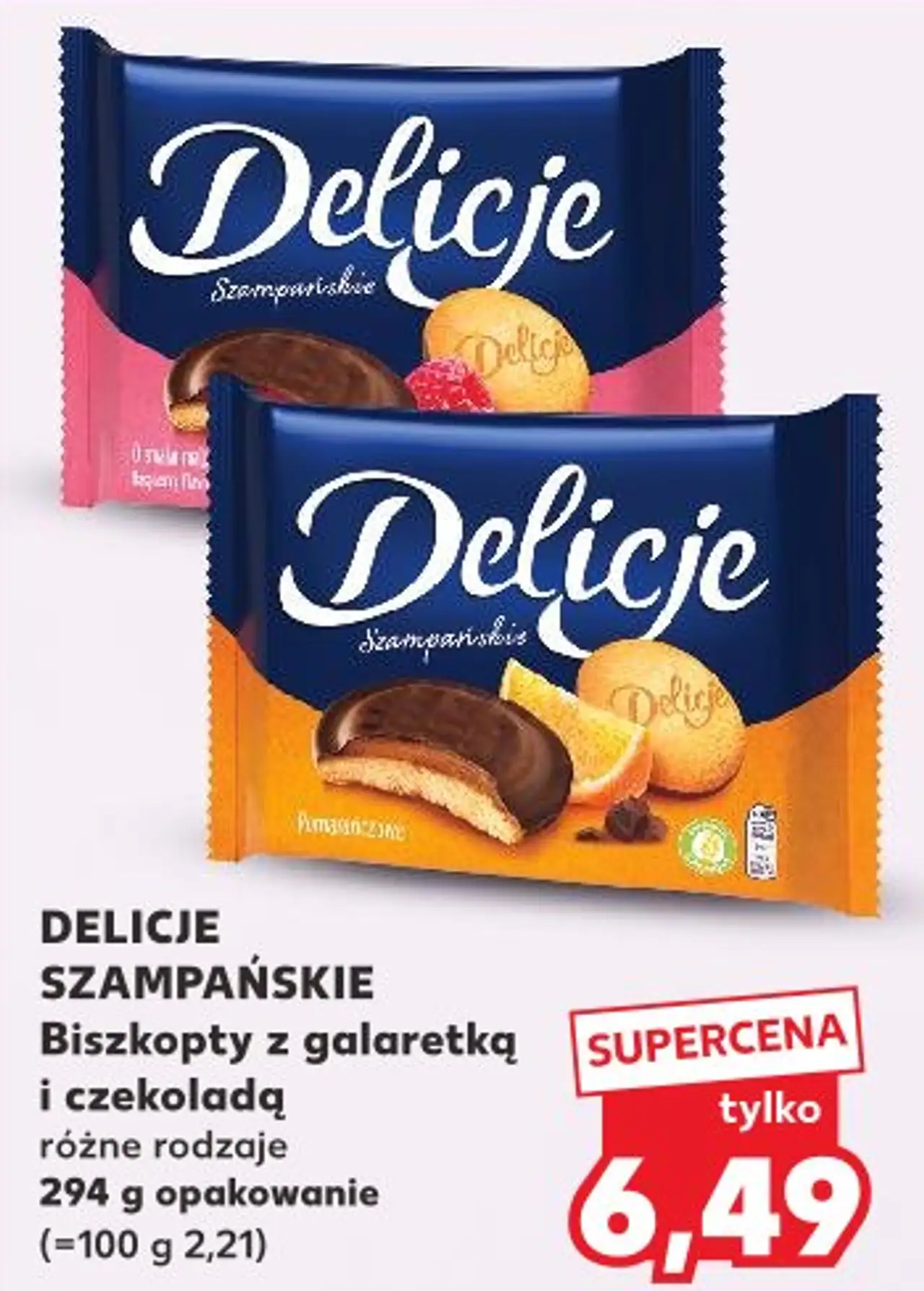 Delicje Szampańskie Biszkopty z galaretką i czekoladą