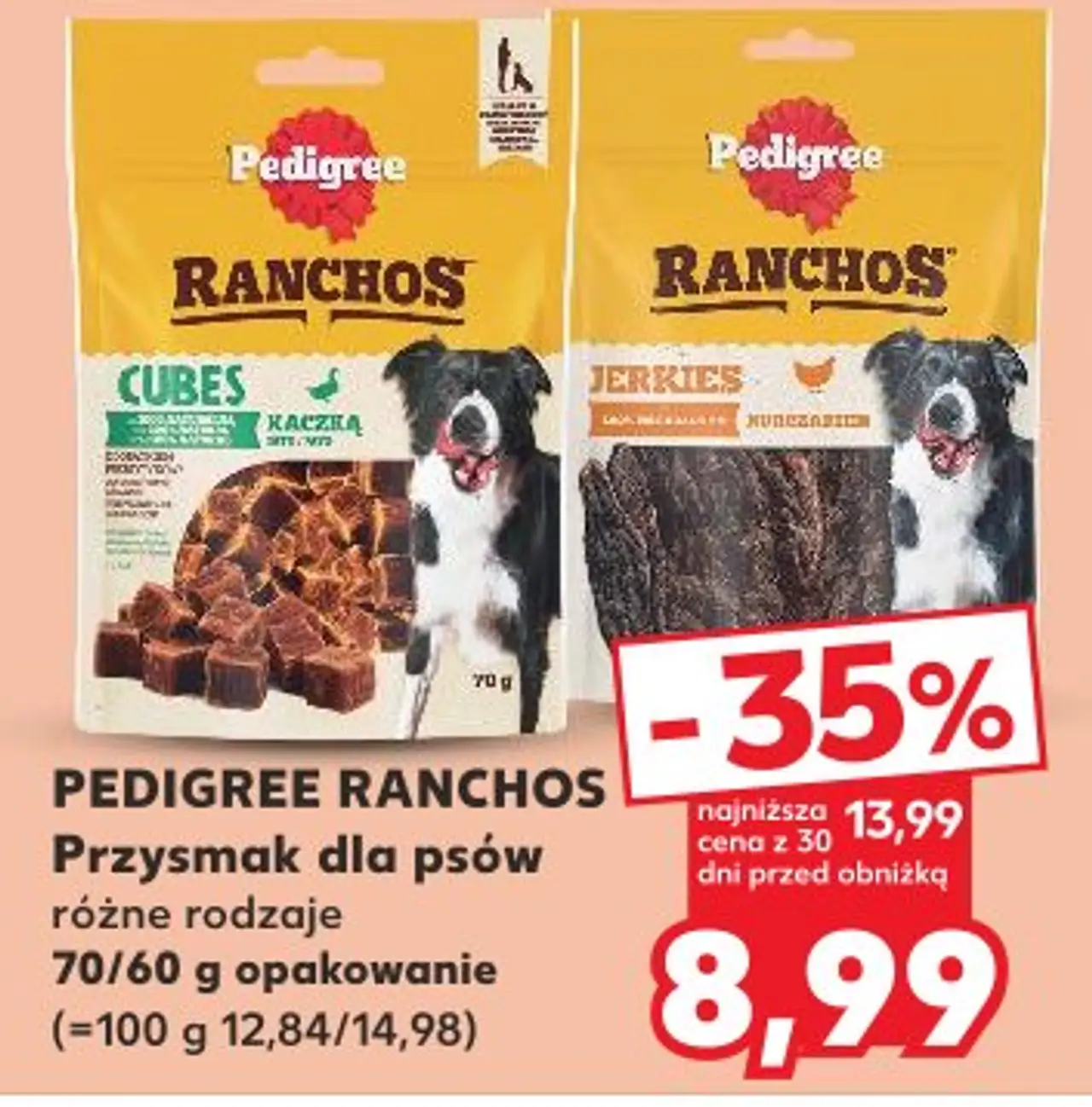 Pedigree Ranchos Przysmak dla psów różne rodzaje 70/60 g opakowanie