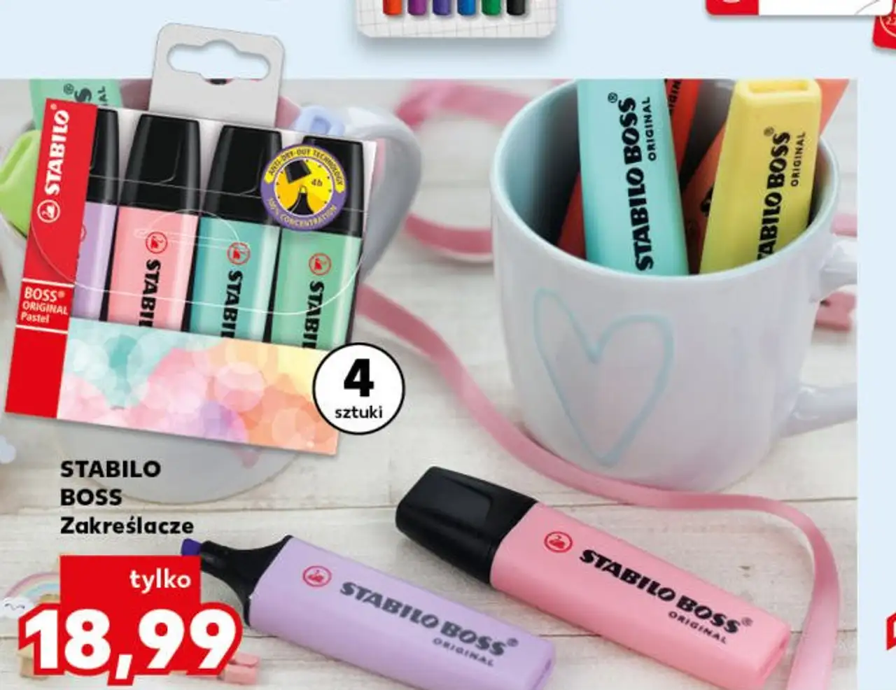 STABILO BOSS Zakreślacze 4 szt.