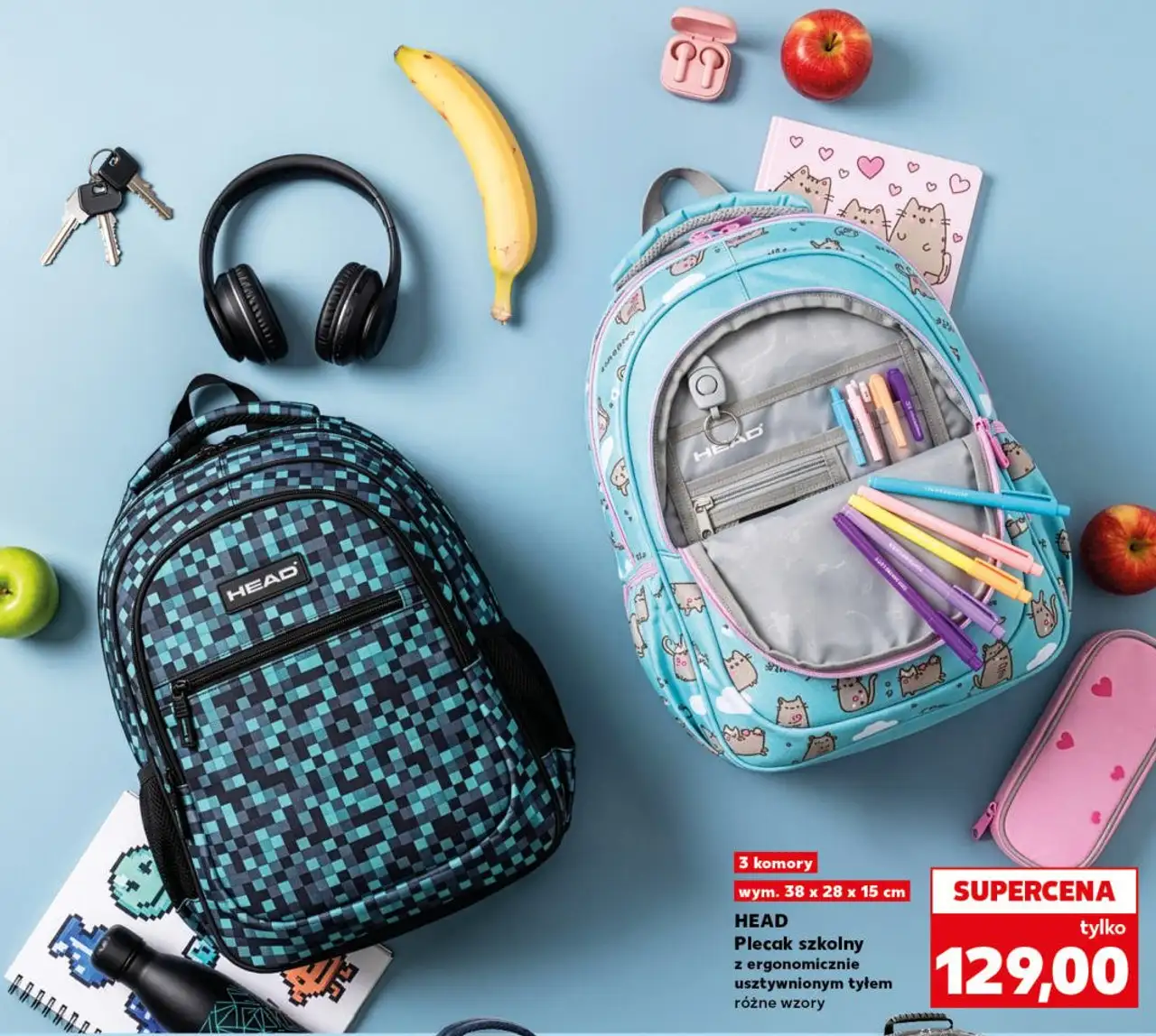 HEAD Plecak szkolny z ergonomicznie usztywnionym tyłem
