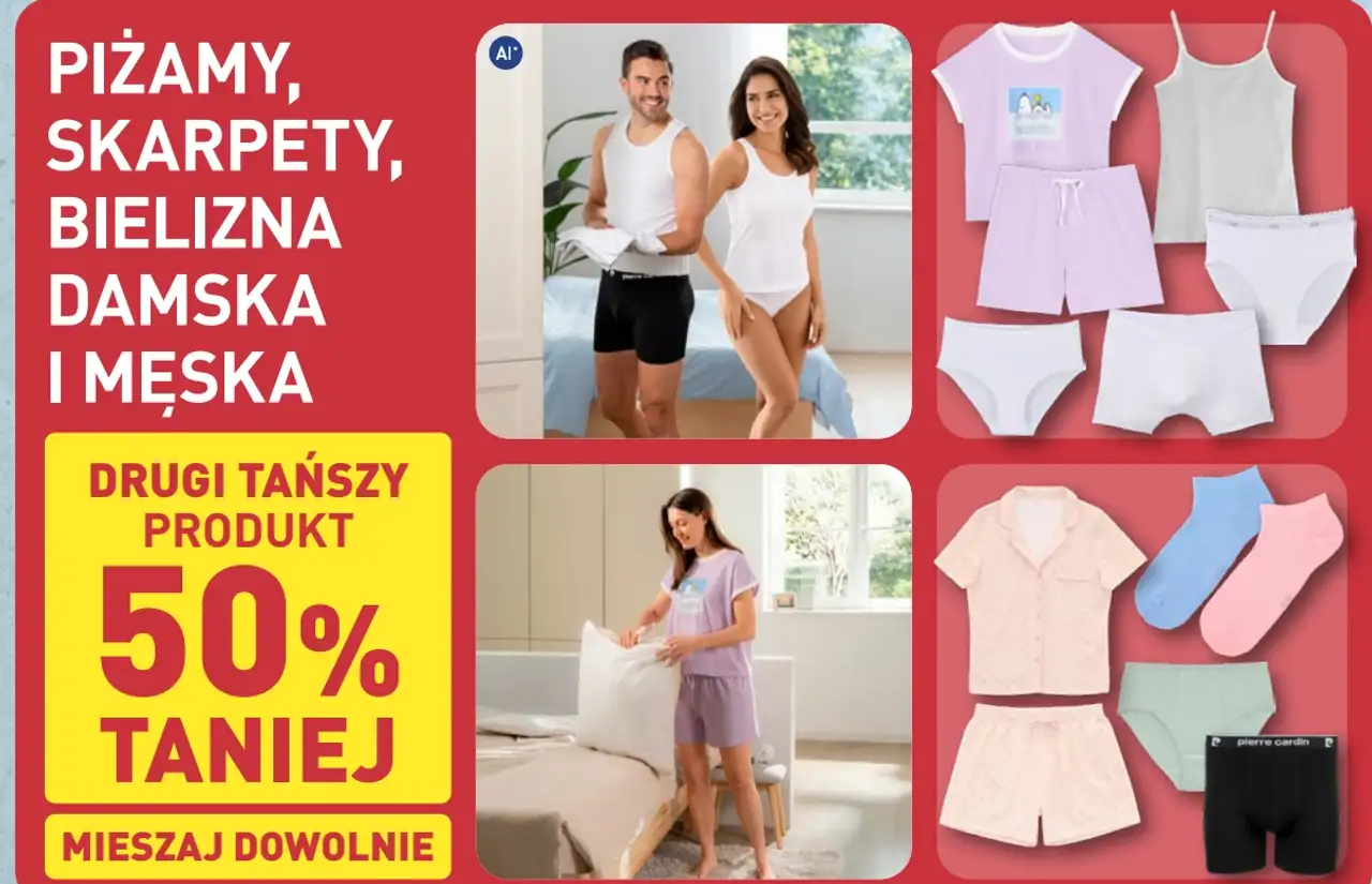 Piżamy, skarpety, bielizna damska i męska Pierre Cardin