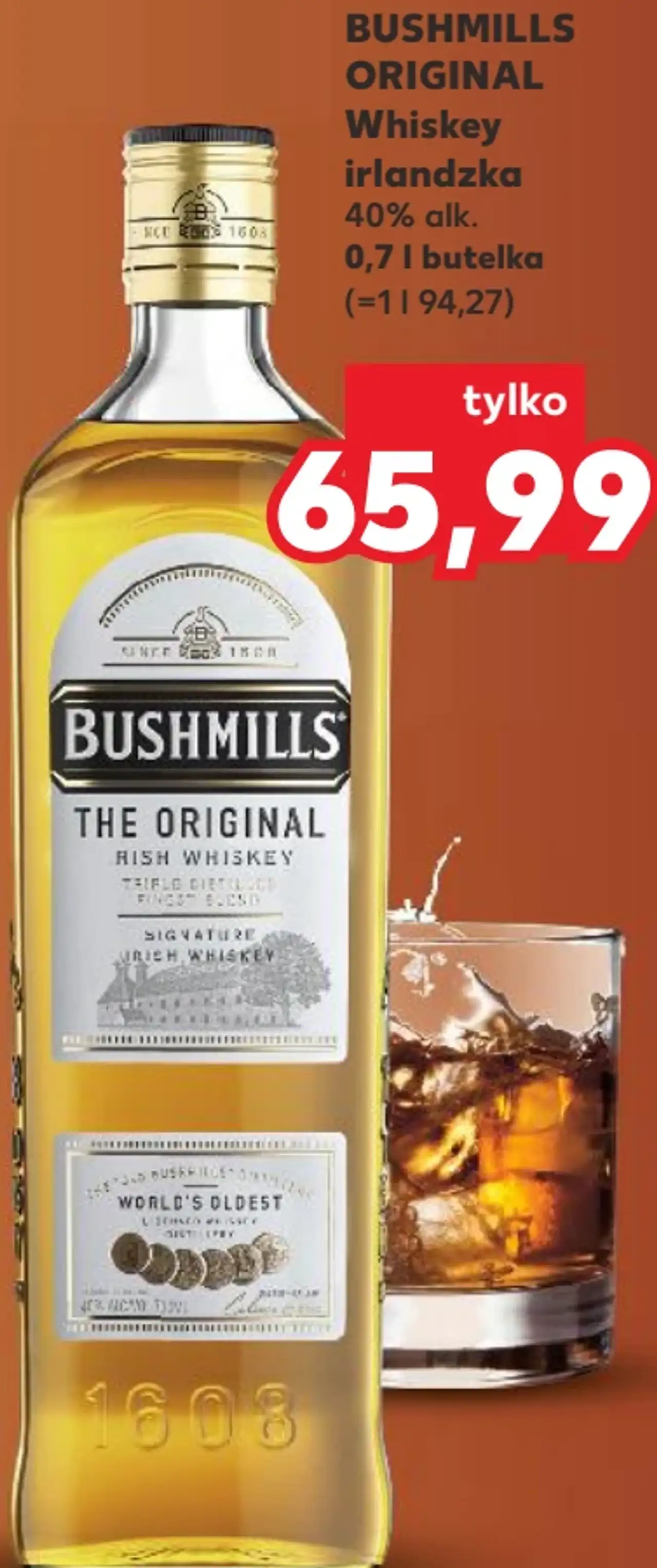 Bushmills Original Whiskey irlandzka 40% alk.