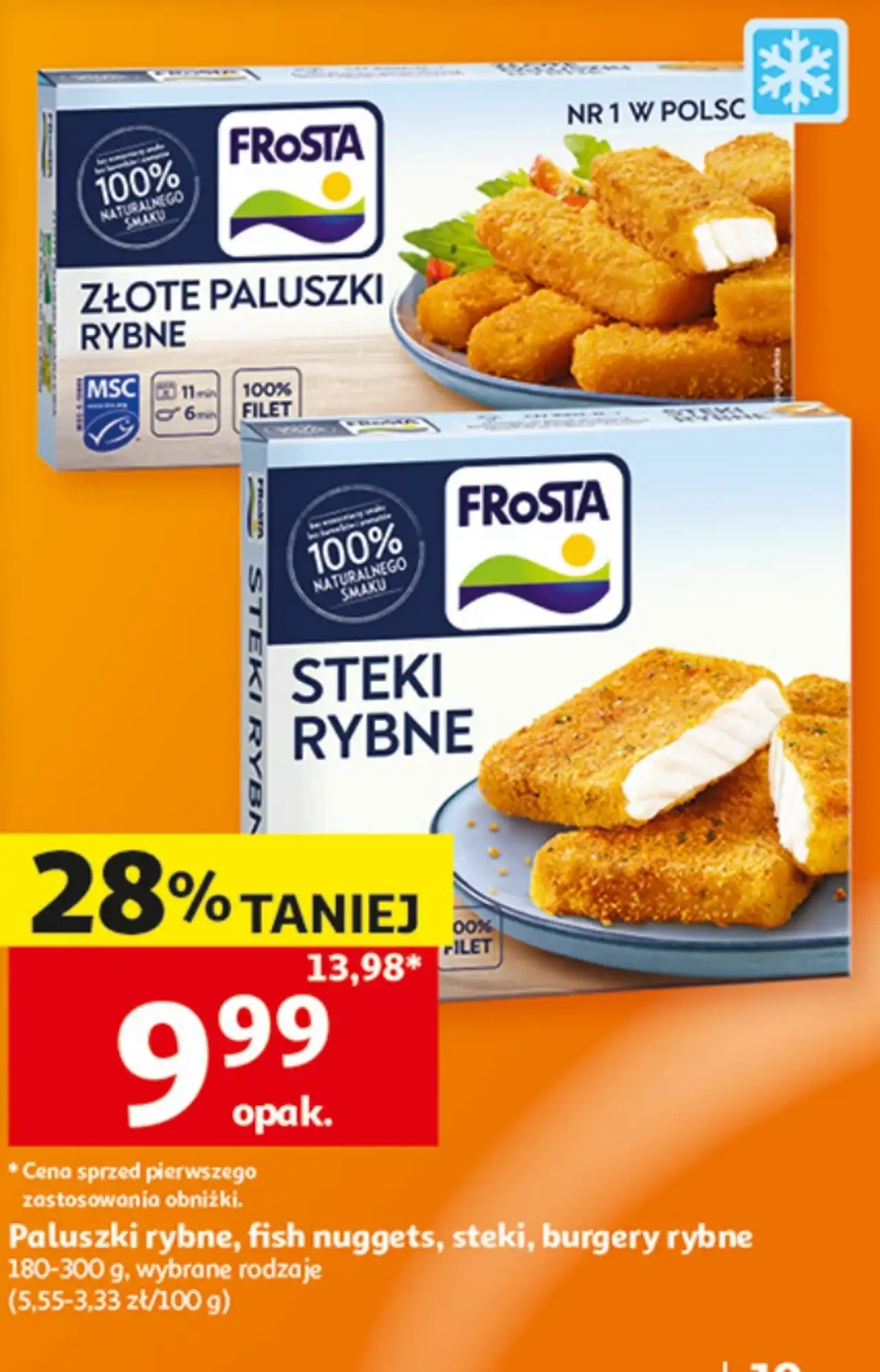 FROSTA Paluszki rybne, fish nuggets, steki, burgery rybne