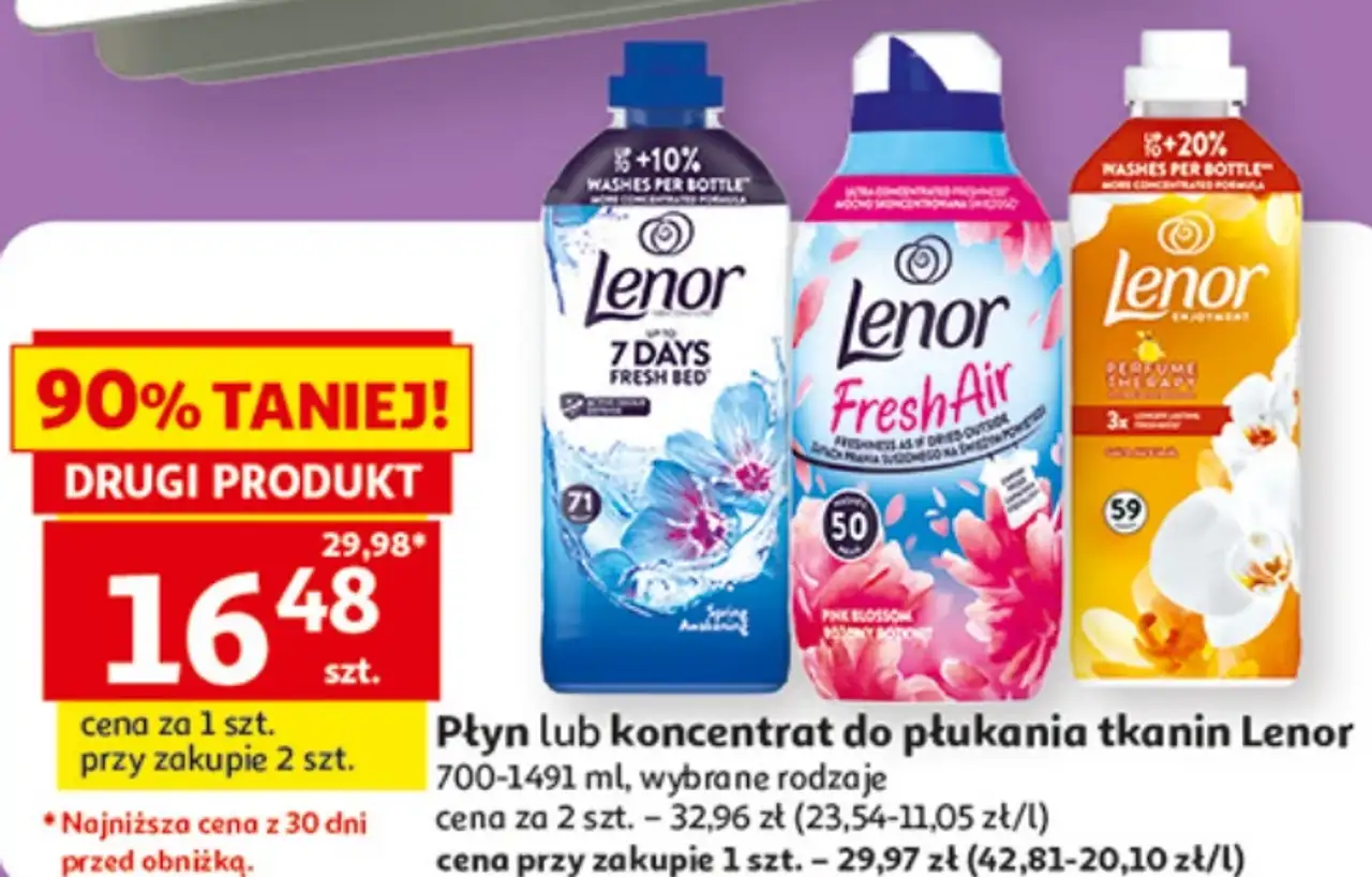 Płyn lub koncentrat do płukania tkanin Lenor