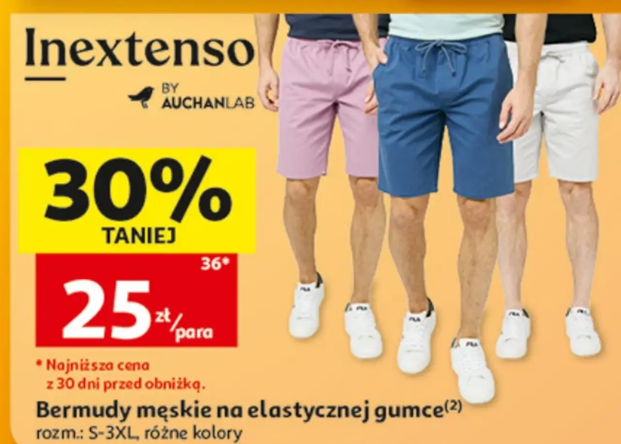 Inextenso Bermudy męskie na elastycznej gumce