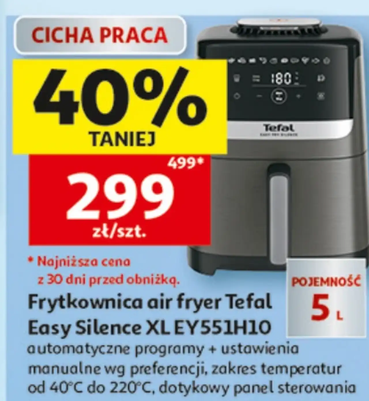Frytkownica air fryer Tefal Easy Silence XL EY551H10