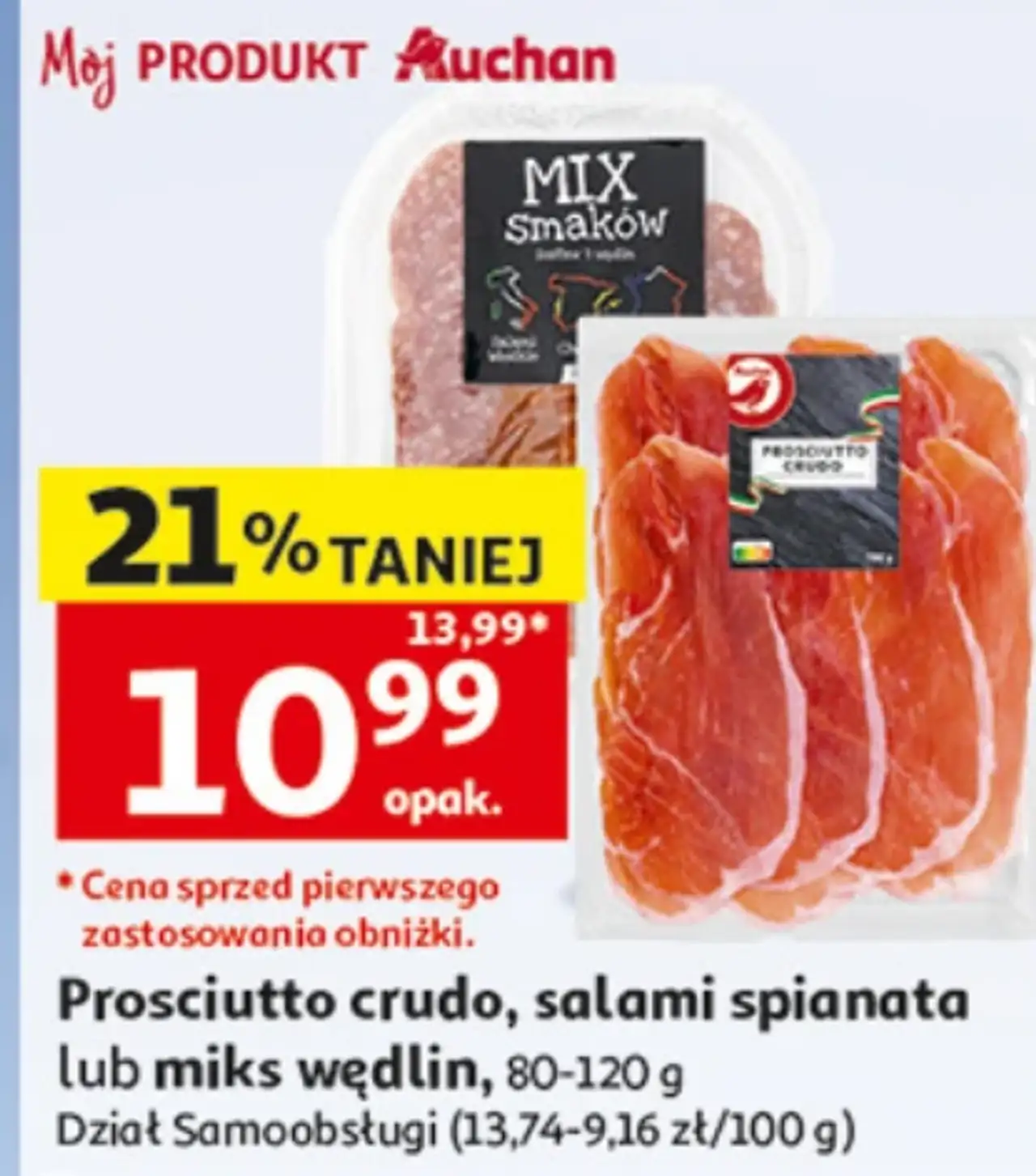 Prosciutto crudo, salami spianata lub miks wędlin