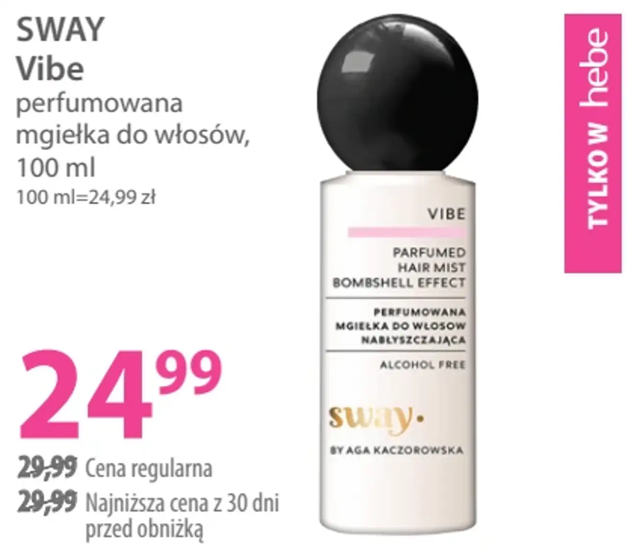 Sway Vibe perfumowana mgiełka do włosów