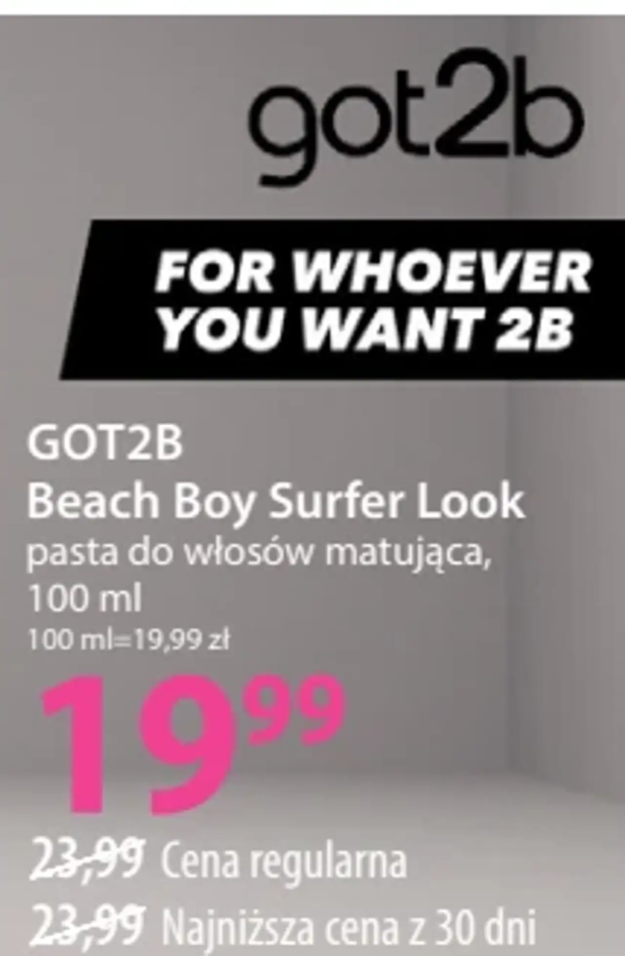 Got2b Beach Boy Surfer Look pasta do włosów matująca