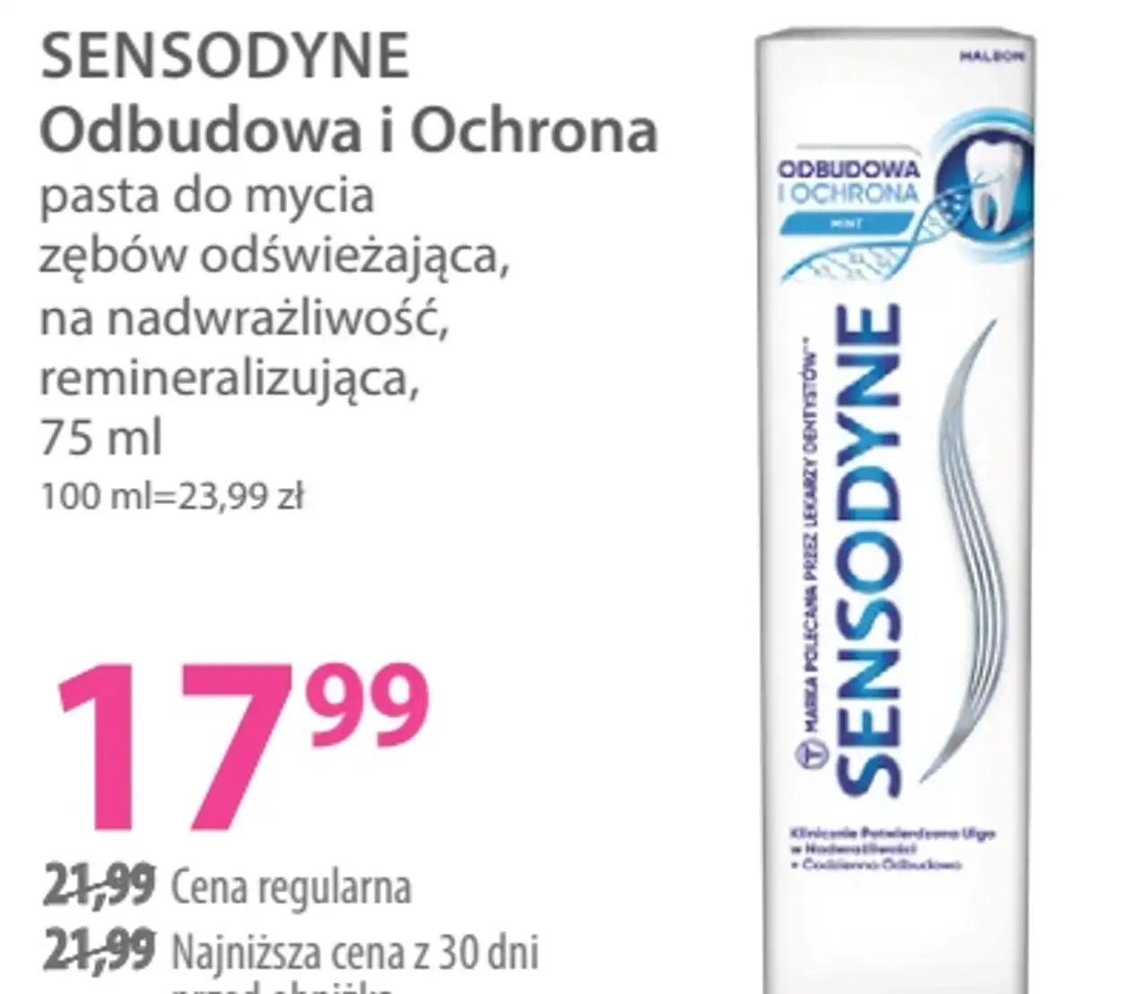 Sensodyne Odbudowa i Ochrona pasta do mycia zębów