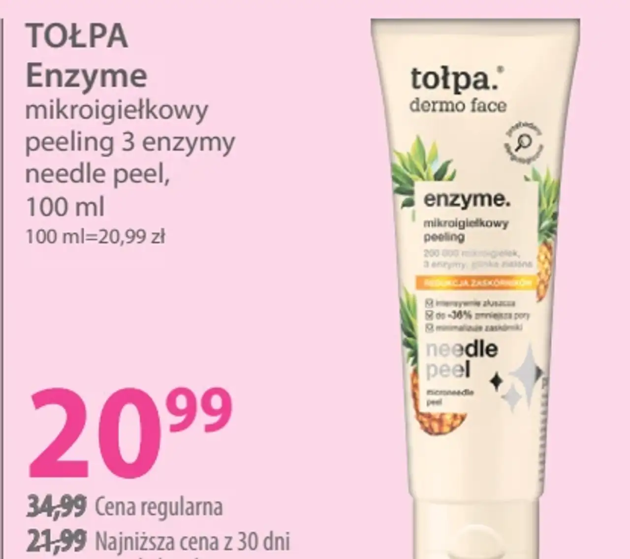 TOŁPA Enzyme mikroigiełkowy peeling 3 enzymy needle peel