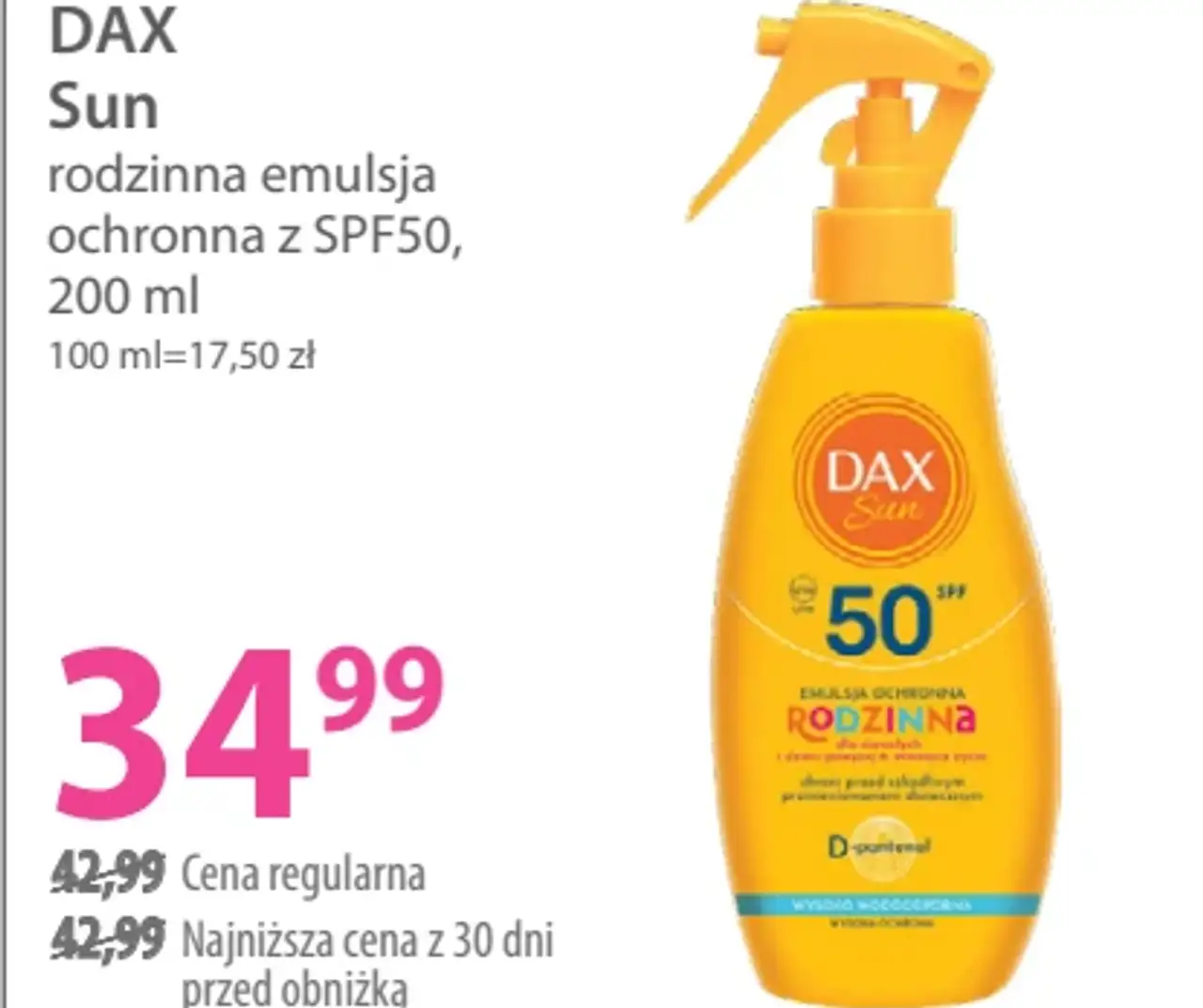 Dax Sun rodzinna emulsja ochronna z SPF50