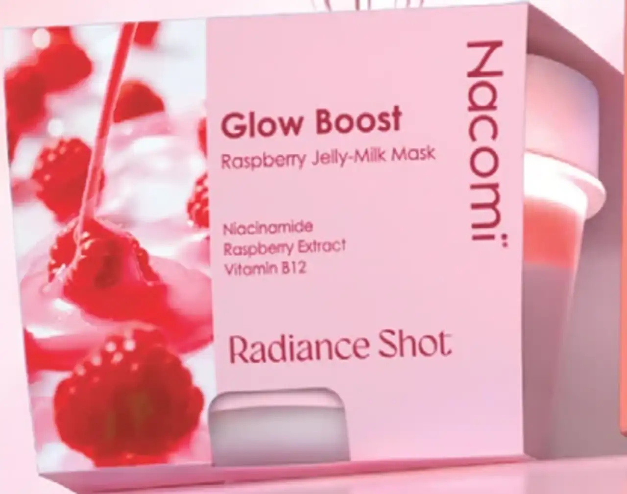 Maseczka do twarzy Nacomi Glow Boost Raspberry Jelly-Milk Mask