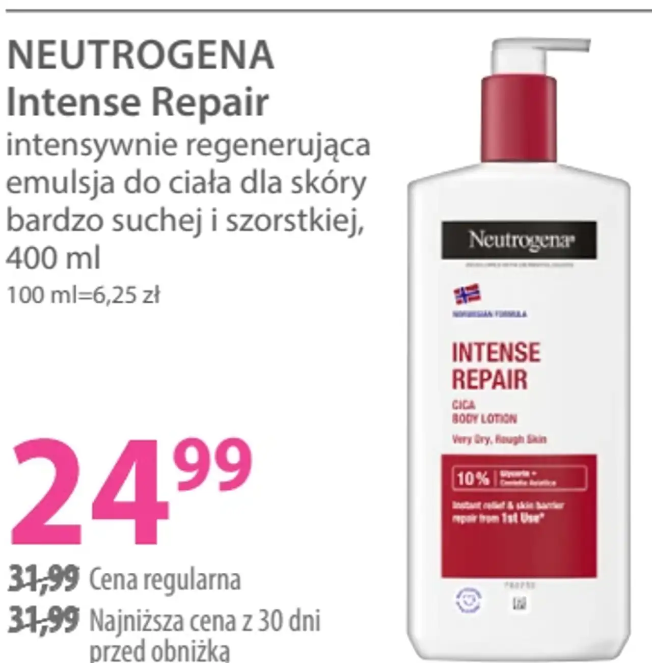 Neutrogena Intense Repair intensywnie regenerująca emulsja do ciała