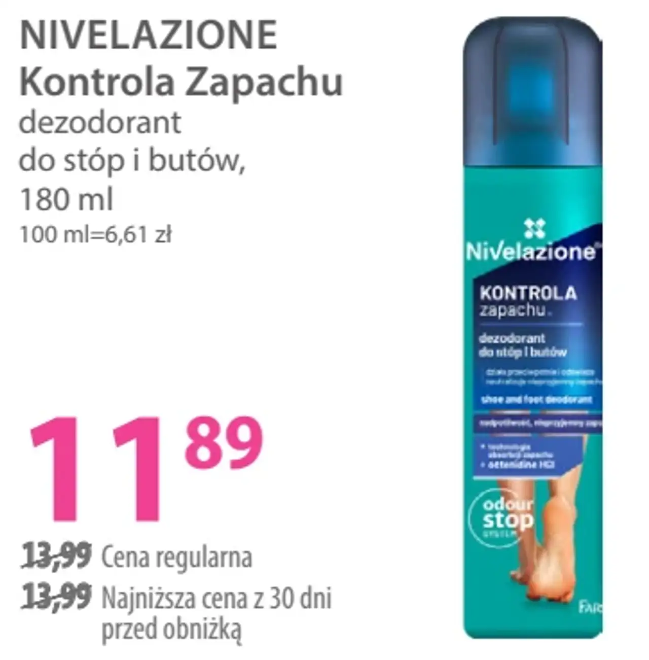 Nivelazione Kontrola Zapachu dezodorant do stóp i butów