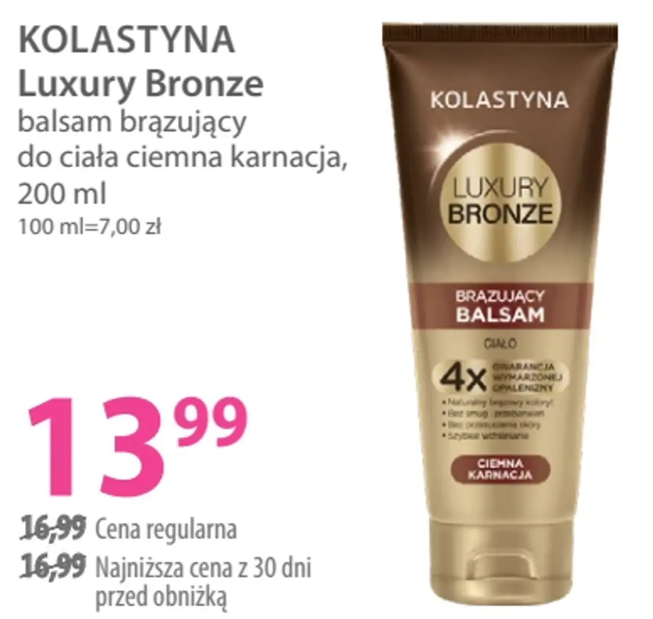 Kolastyna Luxury Bronze balsam brązujący do ciała ciemna karnacja