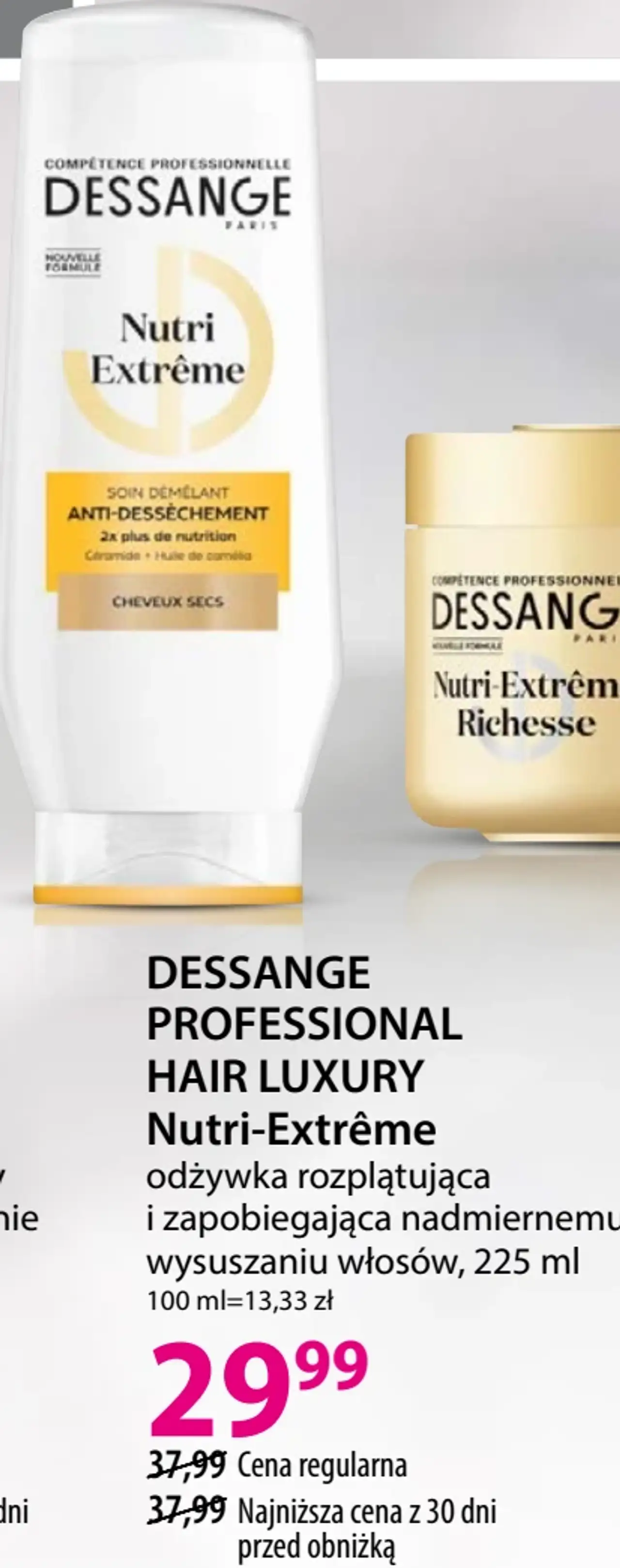 DESSANGE PROFESSIONAL HAIR LUXURY Nutri-Extrême odżywka rozplątująca i zapobiegająca nadmiernemu wysuszaniu włosów