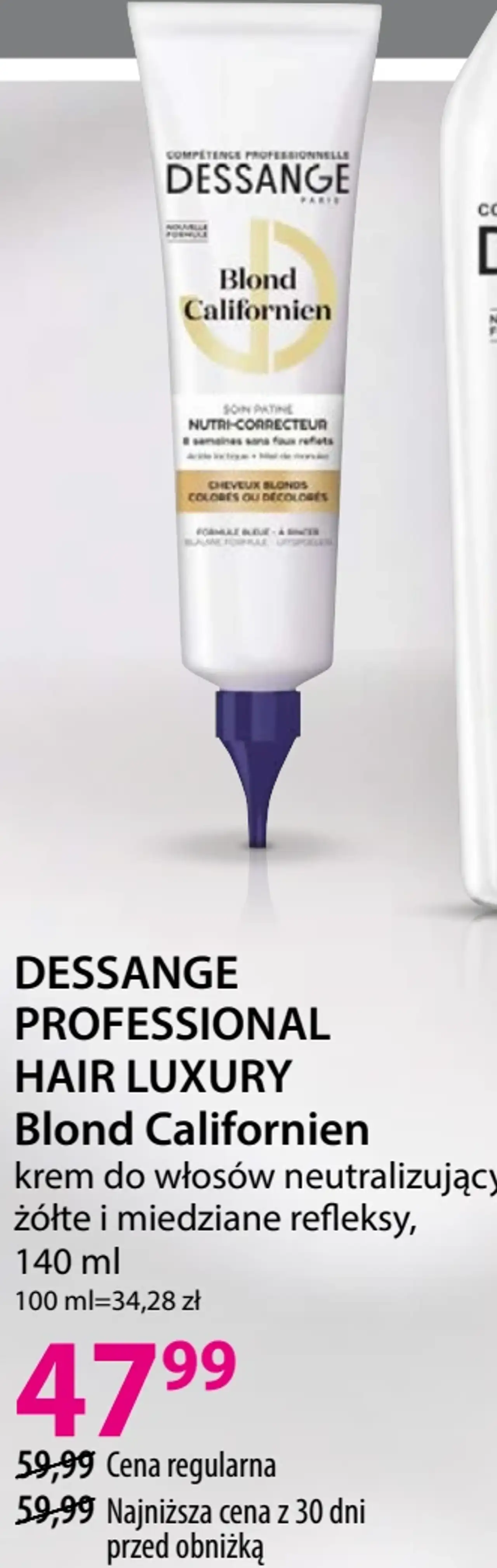 DESSANGE PROFESSIONAL HAIR LUXURY Blond Californien krem do włosów neutralizujący żółte i miedziane refleksy