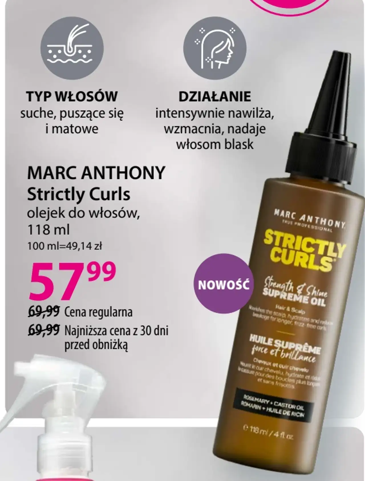 Marc Anthony Strictly Curls olejek do włosów