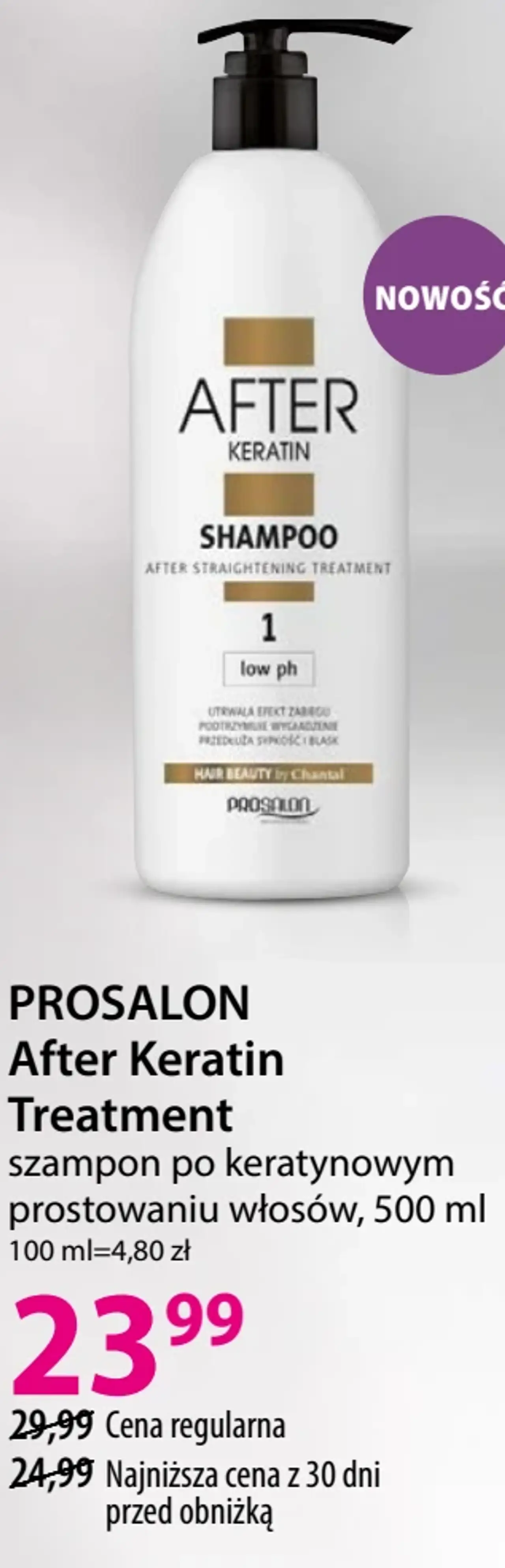 PROSALON After Keratin Treatment szampon po keratynowym prostowaniu włosów