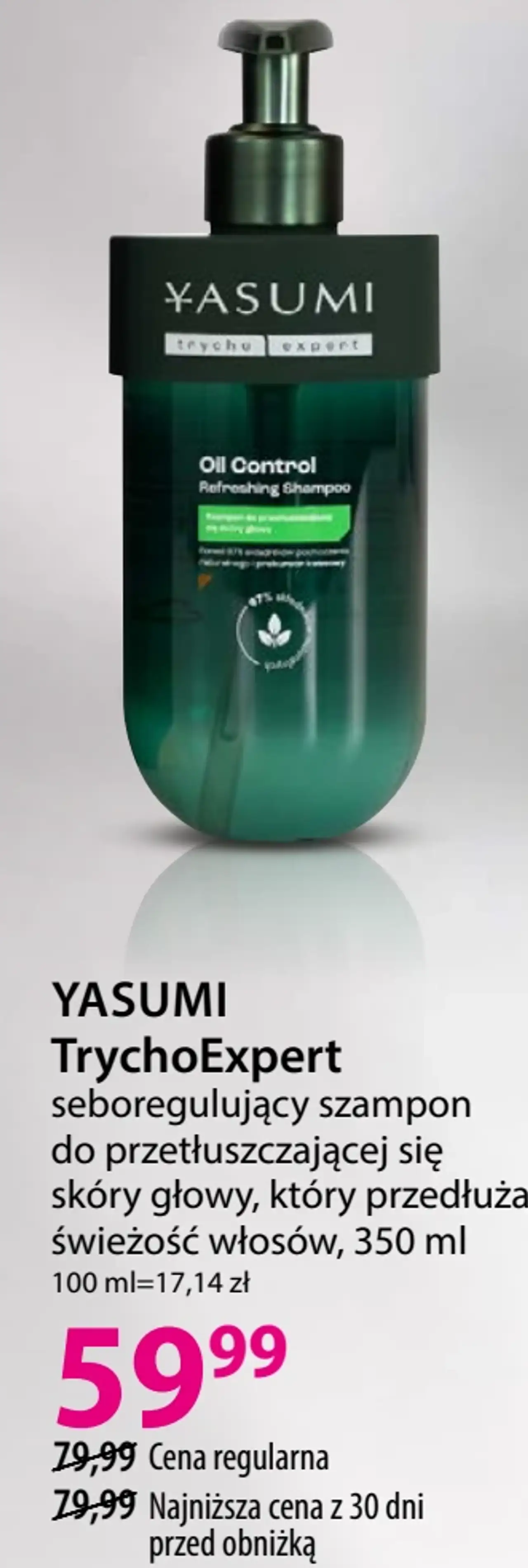 YASUMI TrychoExpert seboregulujący szampon do przetłuszczającej się skóry głowy
