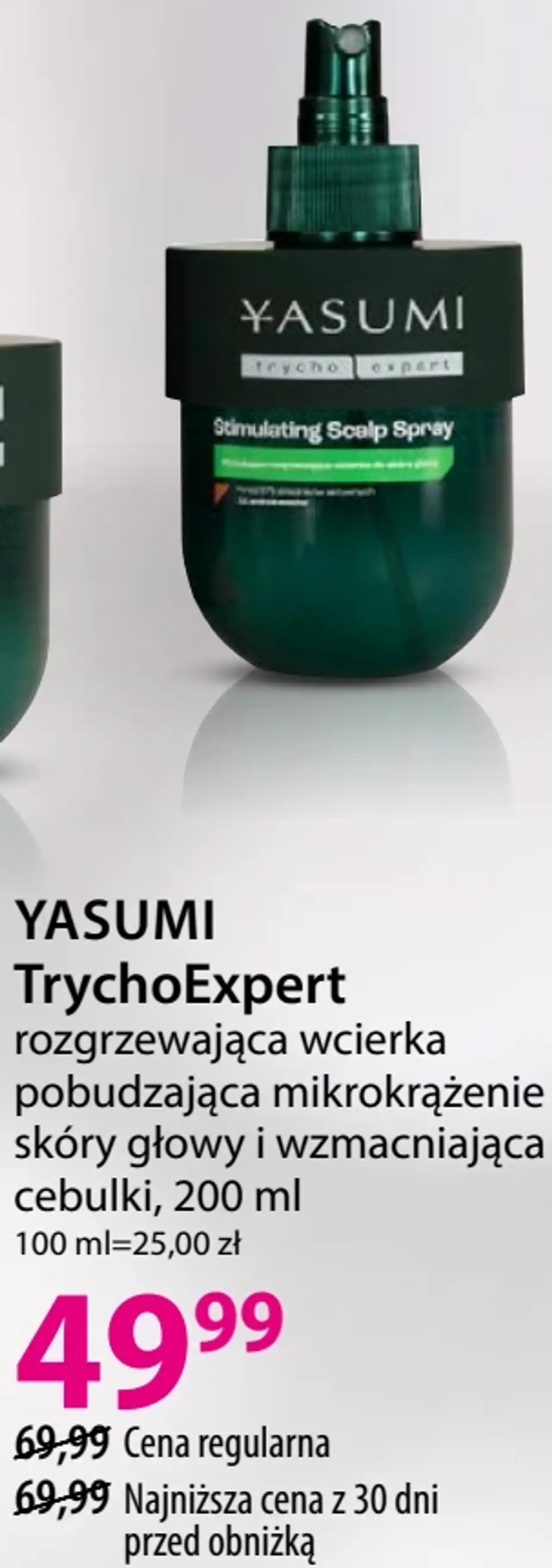 YASUMI TrychoExpert rozgrzewająca wcierka pobudzająca mikrokrążenie skóry głowy i wzmacniająca cebulki