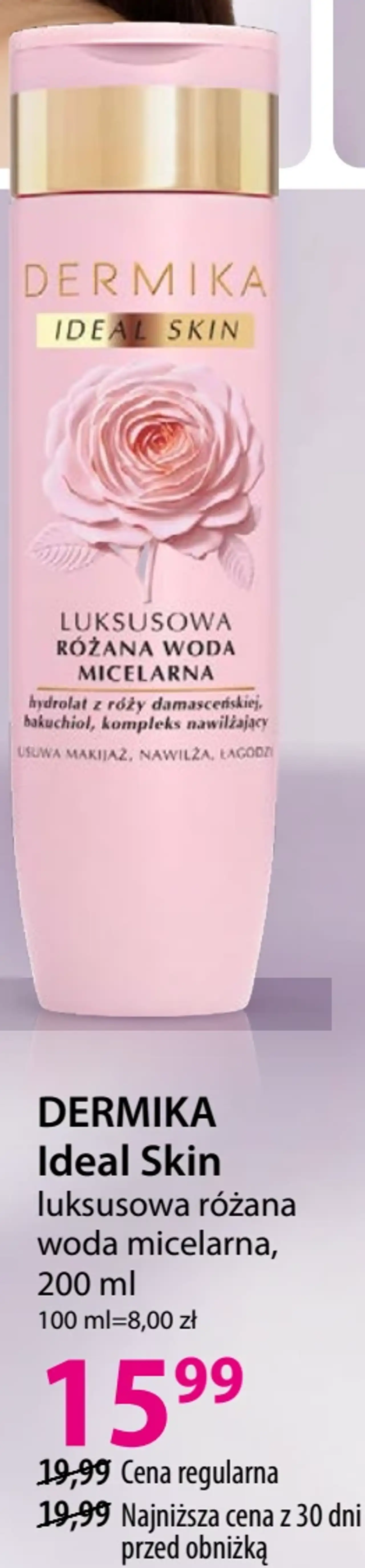 DERMIKA Ideal Skin luksusowa różana woda micelarna