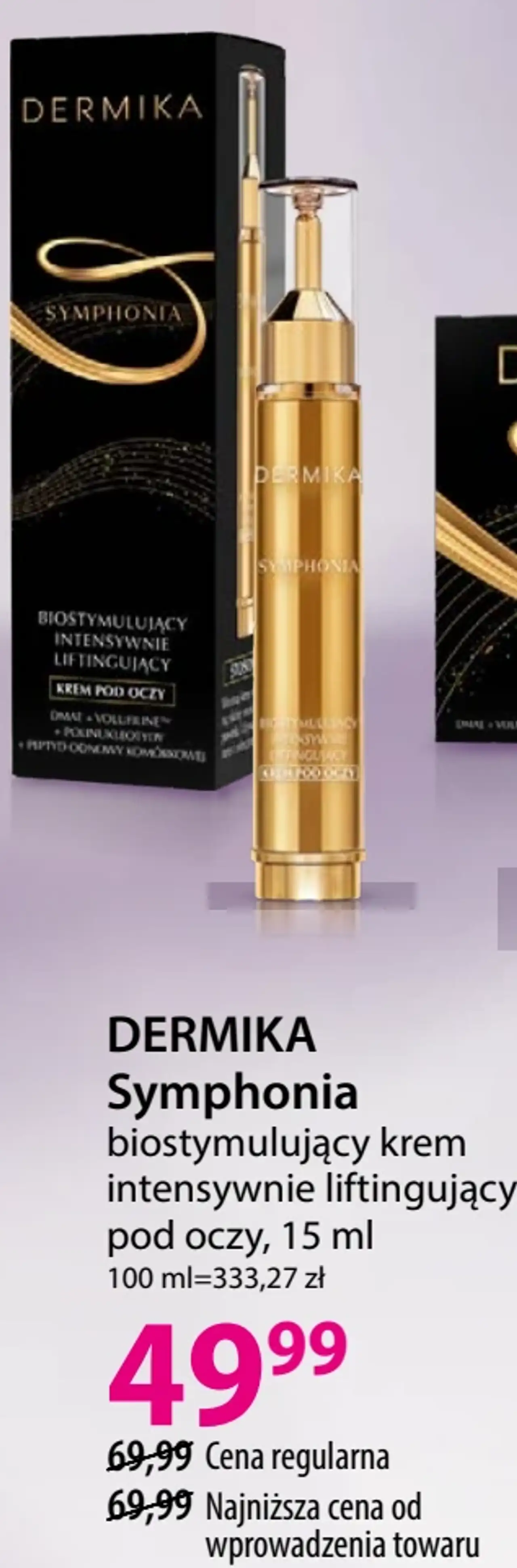 DERMIKA Symphonia biostymulujący krem intensywnie liftingujący pod oczy