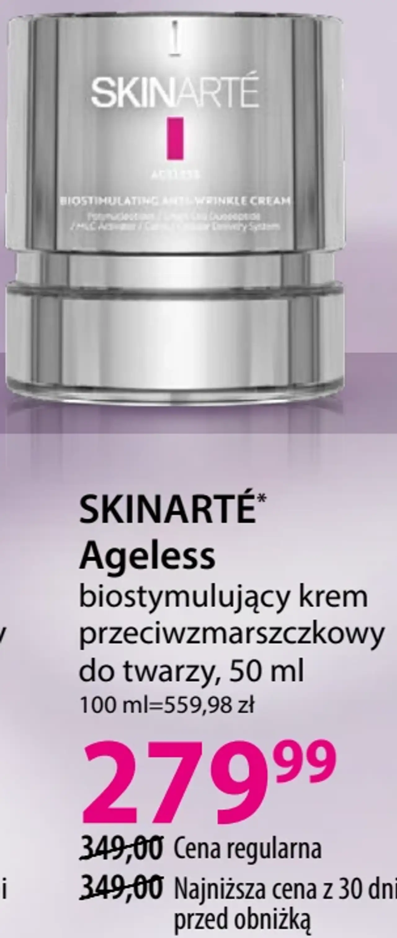 SKINARTÉ Ageless biostymulujący krem przeciwzmarszczkowy do twarzy