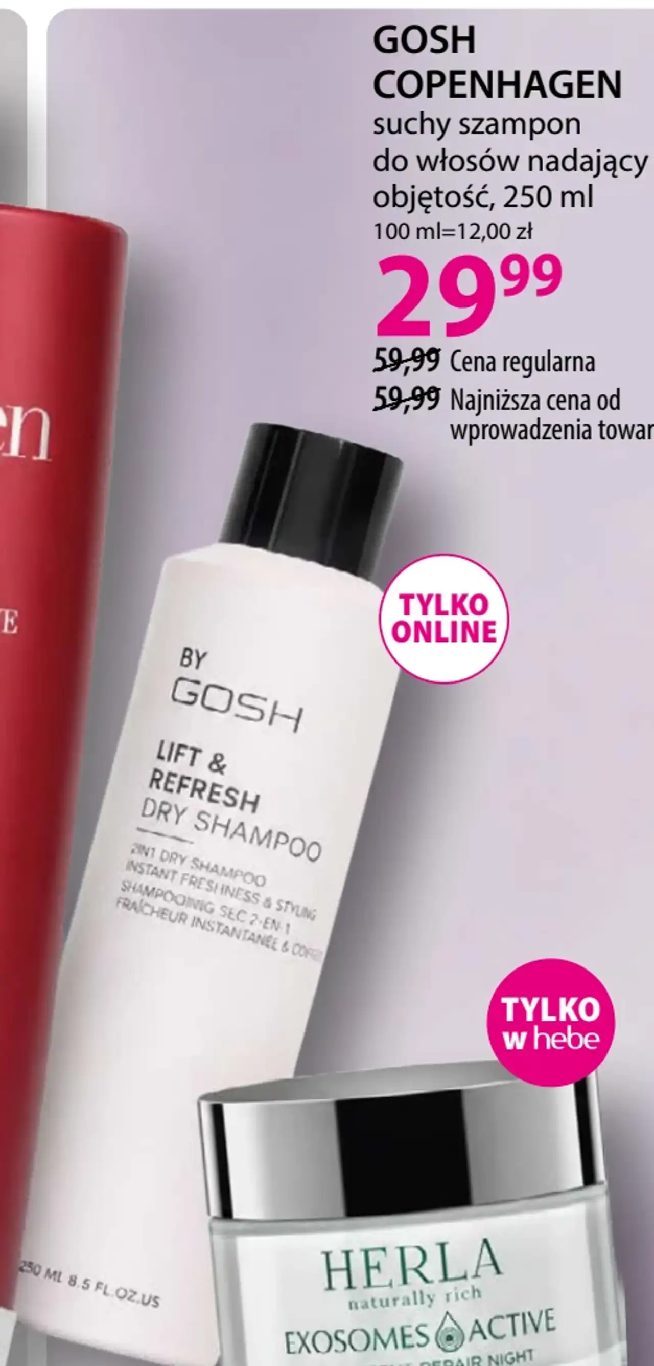 GOSH COPENHAGEN suchy szampon do włosów nadający objętość