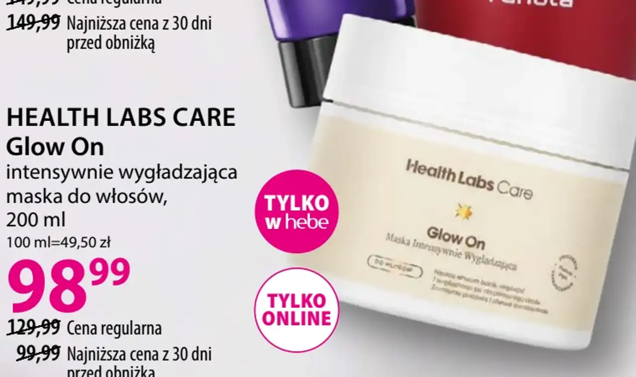 HEALTH LABS CARE Glow On intensywnie wygładzająca maska do włosów